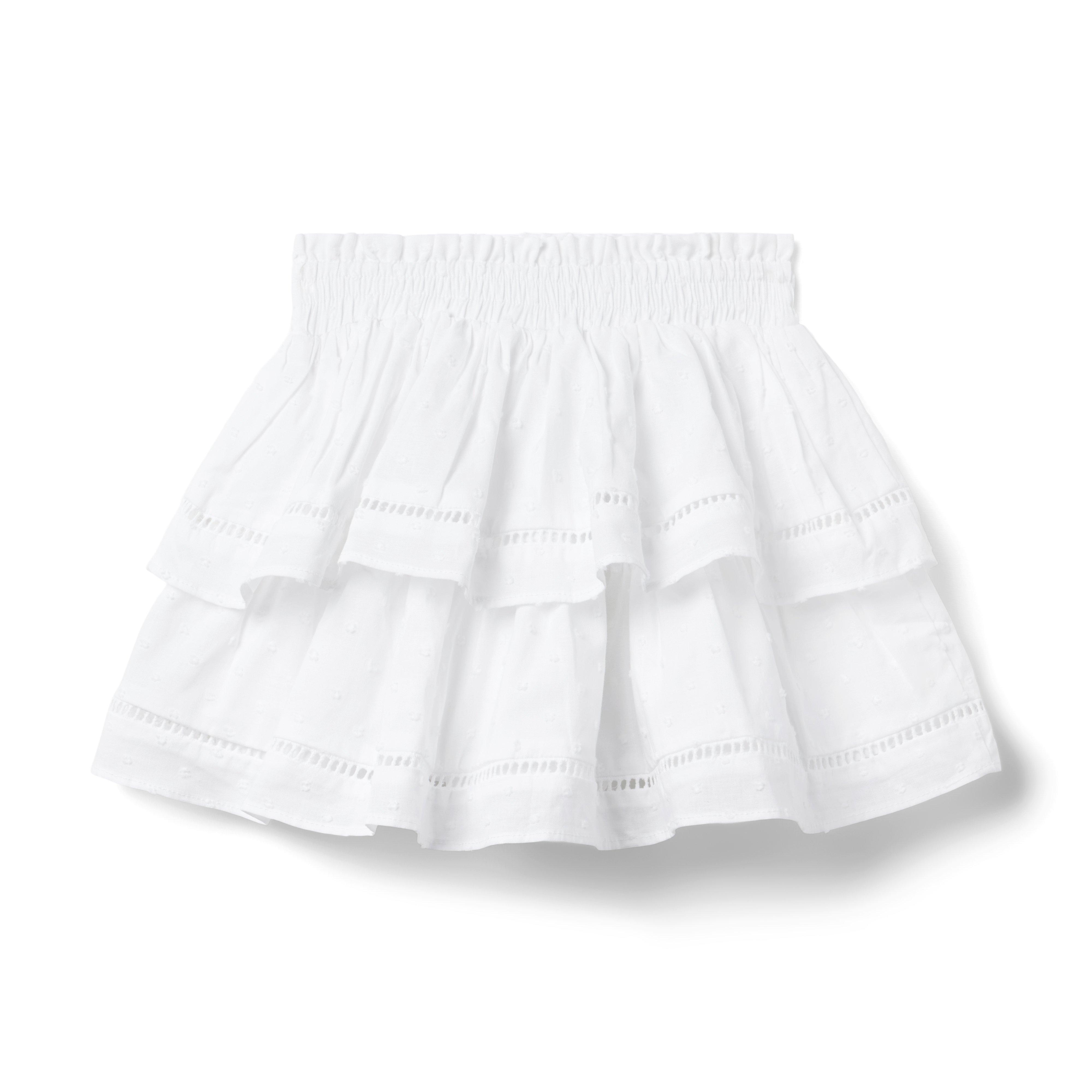 Textured Dot Tiered Skirt