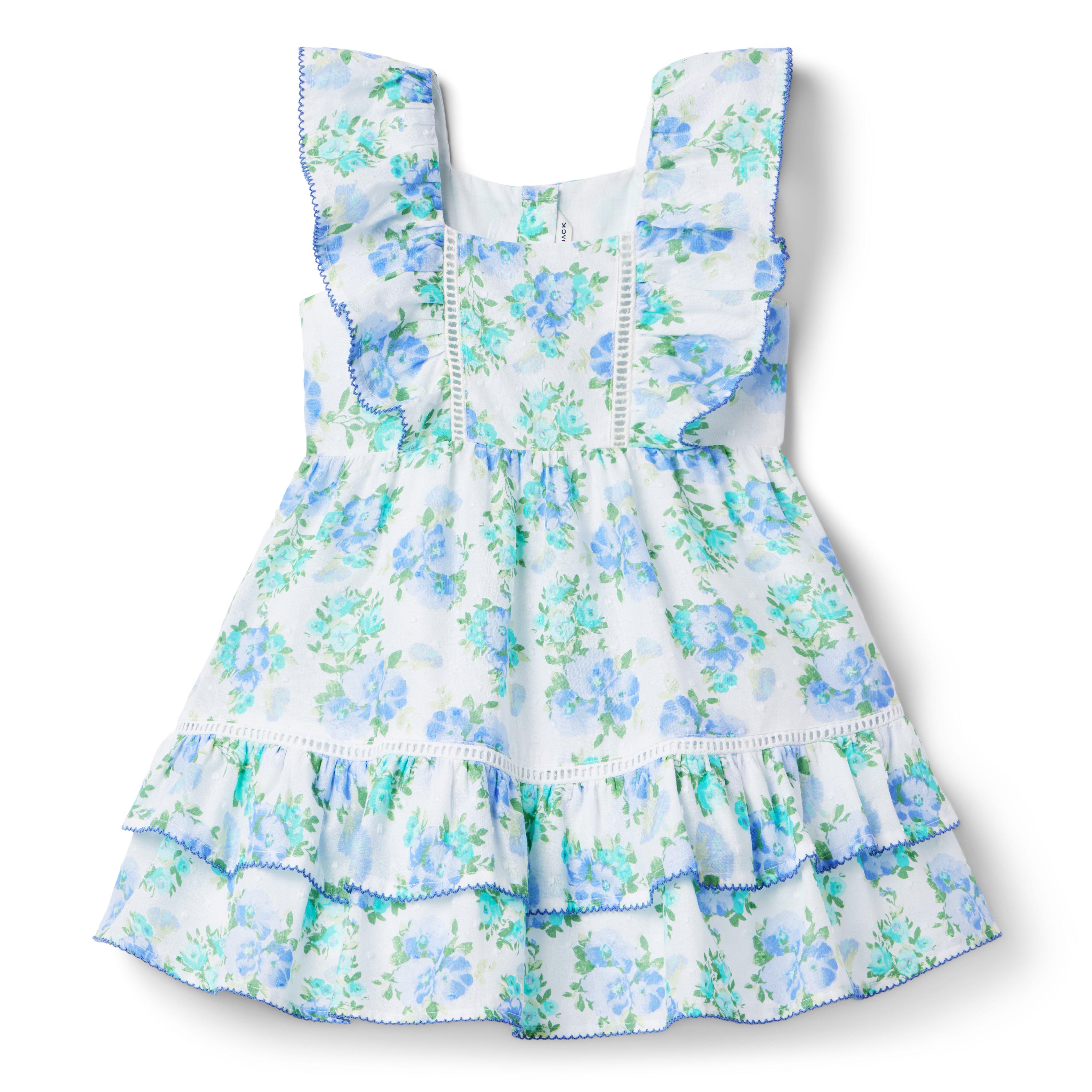 Girl White Floral Floral Ruffle Dress by Janie and Jack