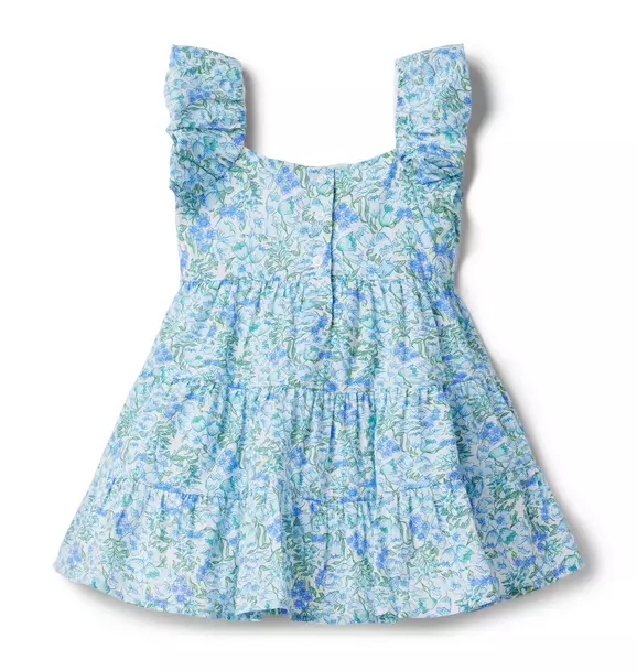 Floral Bubble Sleeve Tiered Dress image number 1