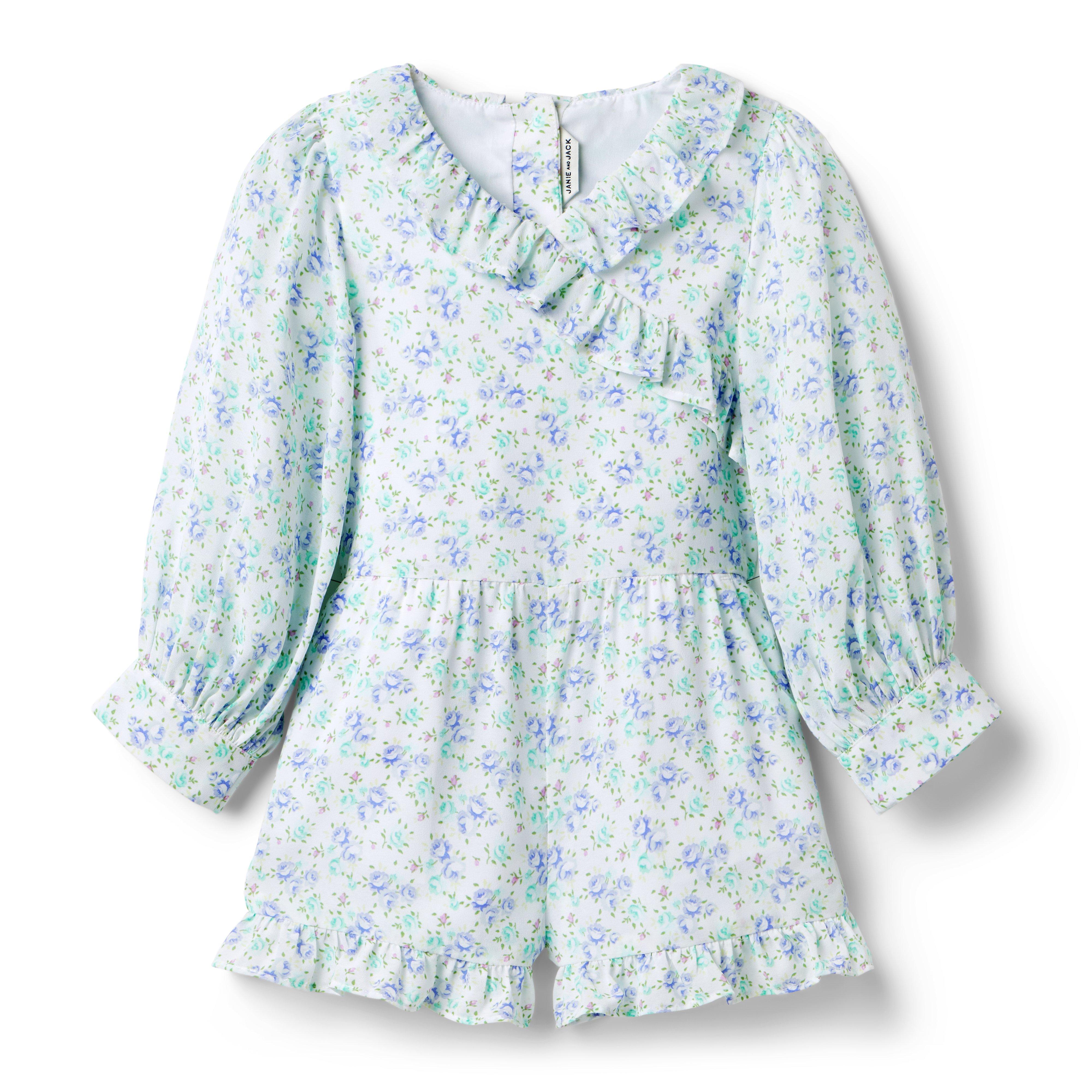 Floral Ruffle Chiffon Romper image number 0