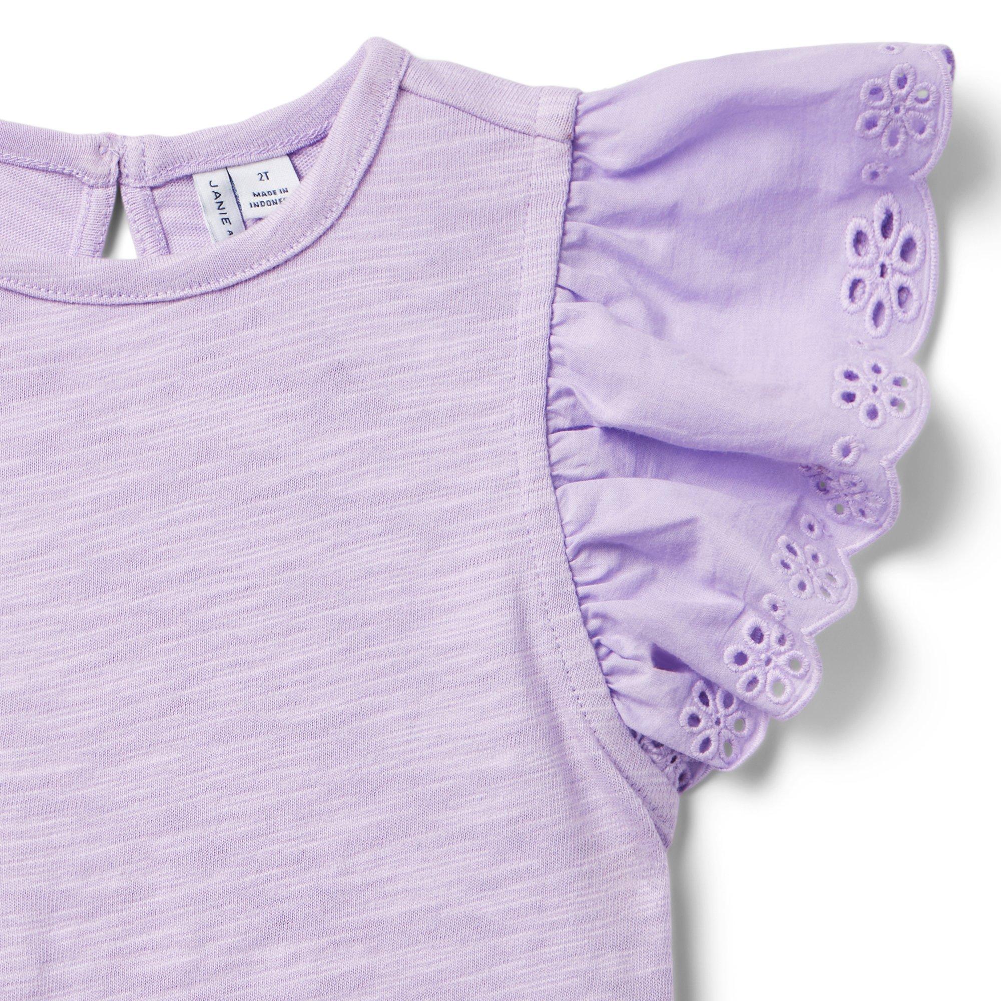 Girl Orchid Breeze Eyelet Ruffle Sleeve Top by Janie and Jack