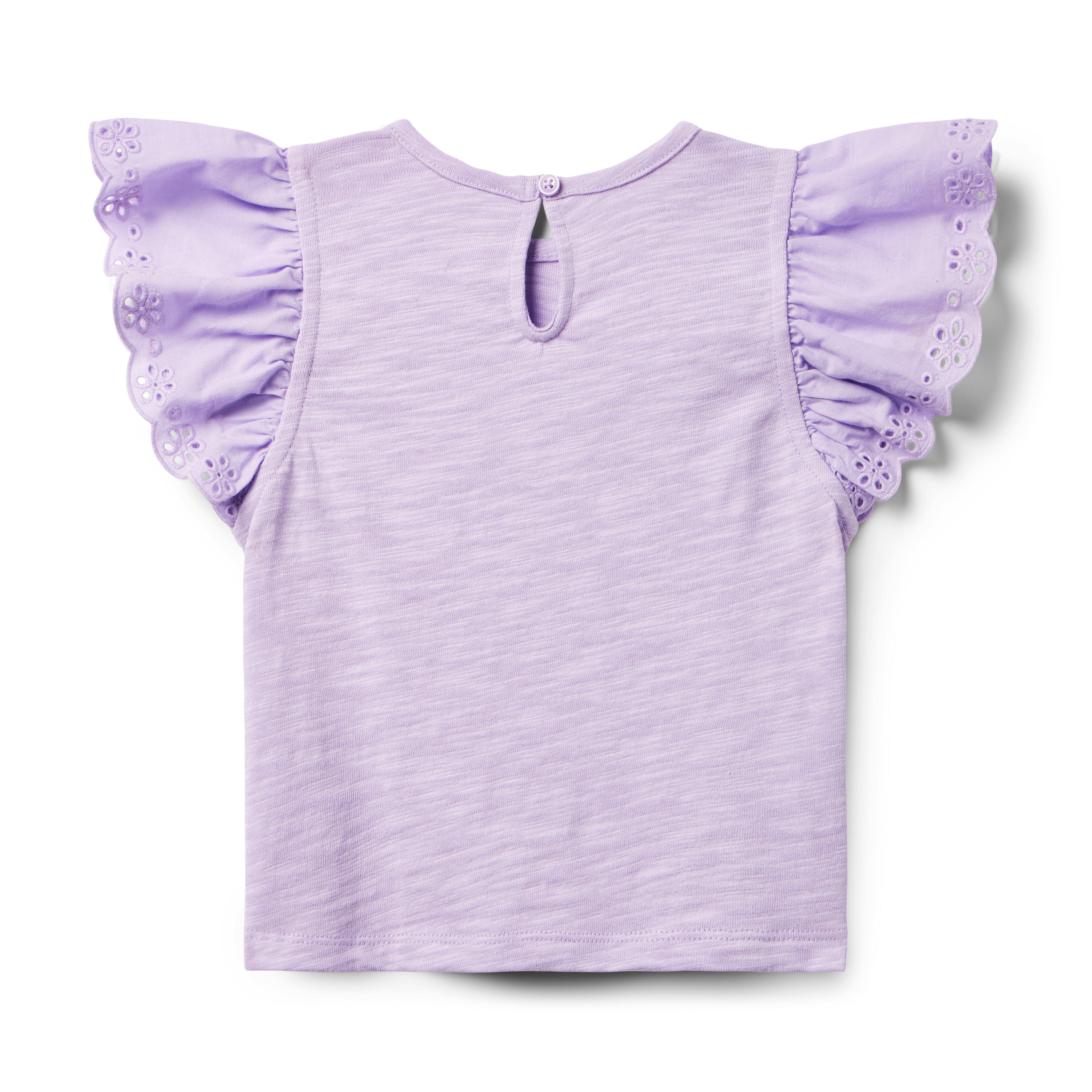 Eyelet Ruffle Sleeve Top image number 1