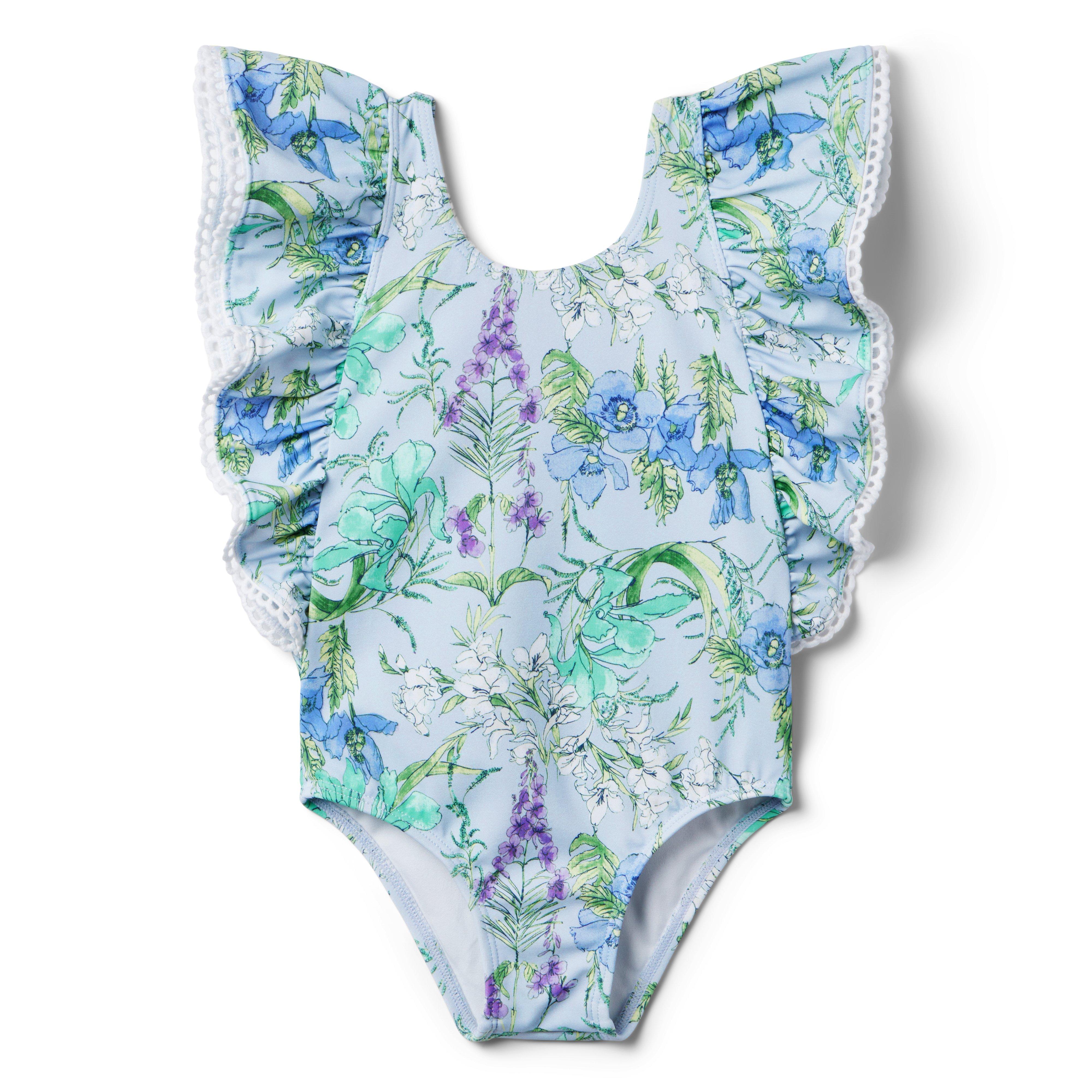 Recycled Floral Ruffle Swimsuit