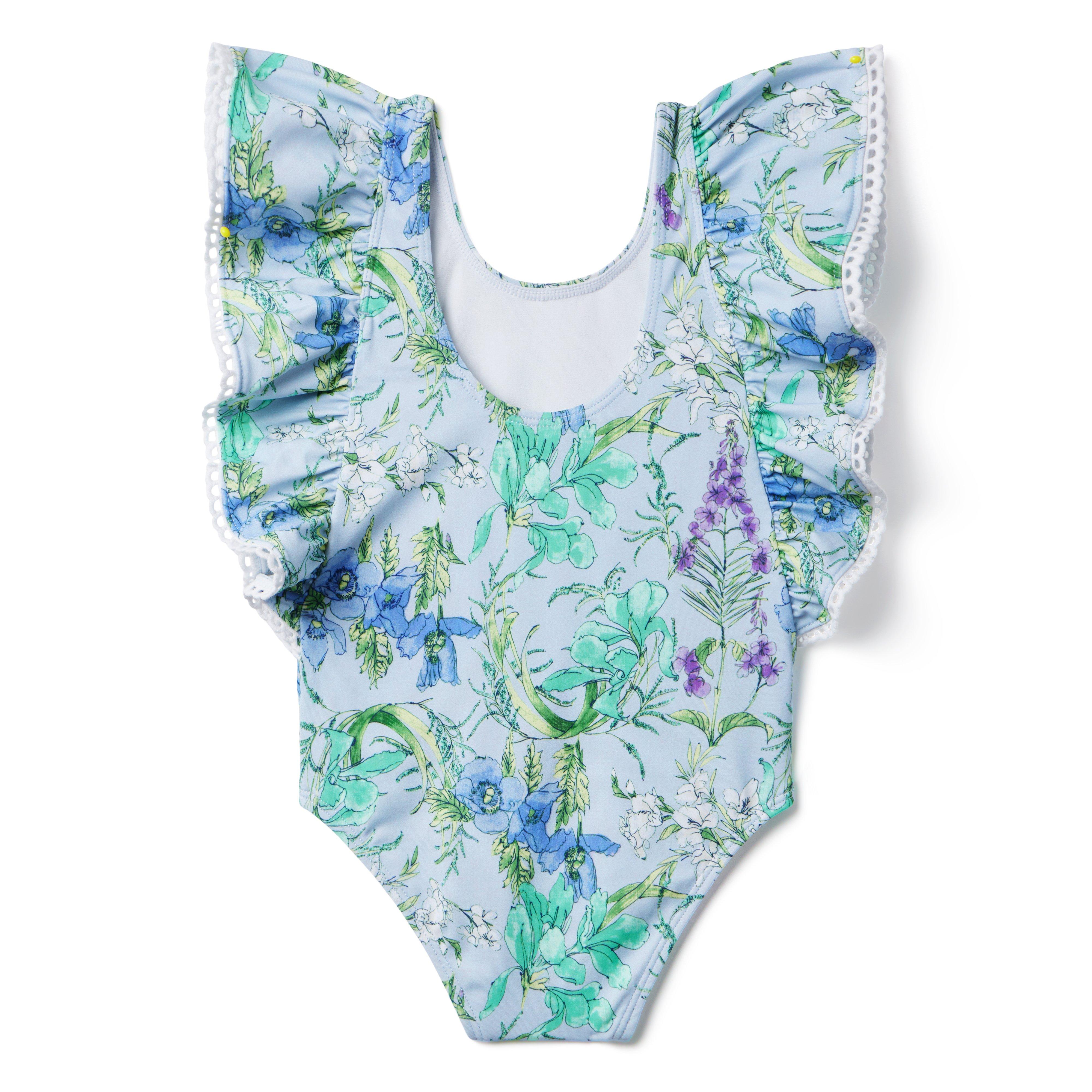Recycled Floral Ruffle Swimsuit image number 1