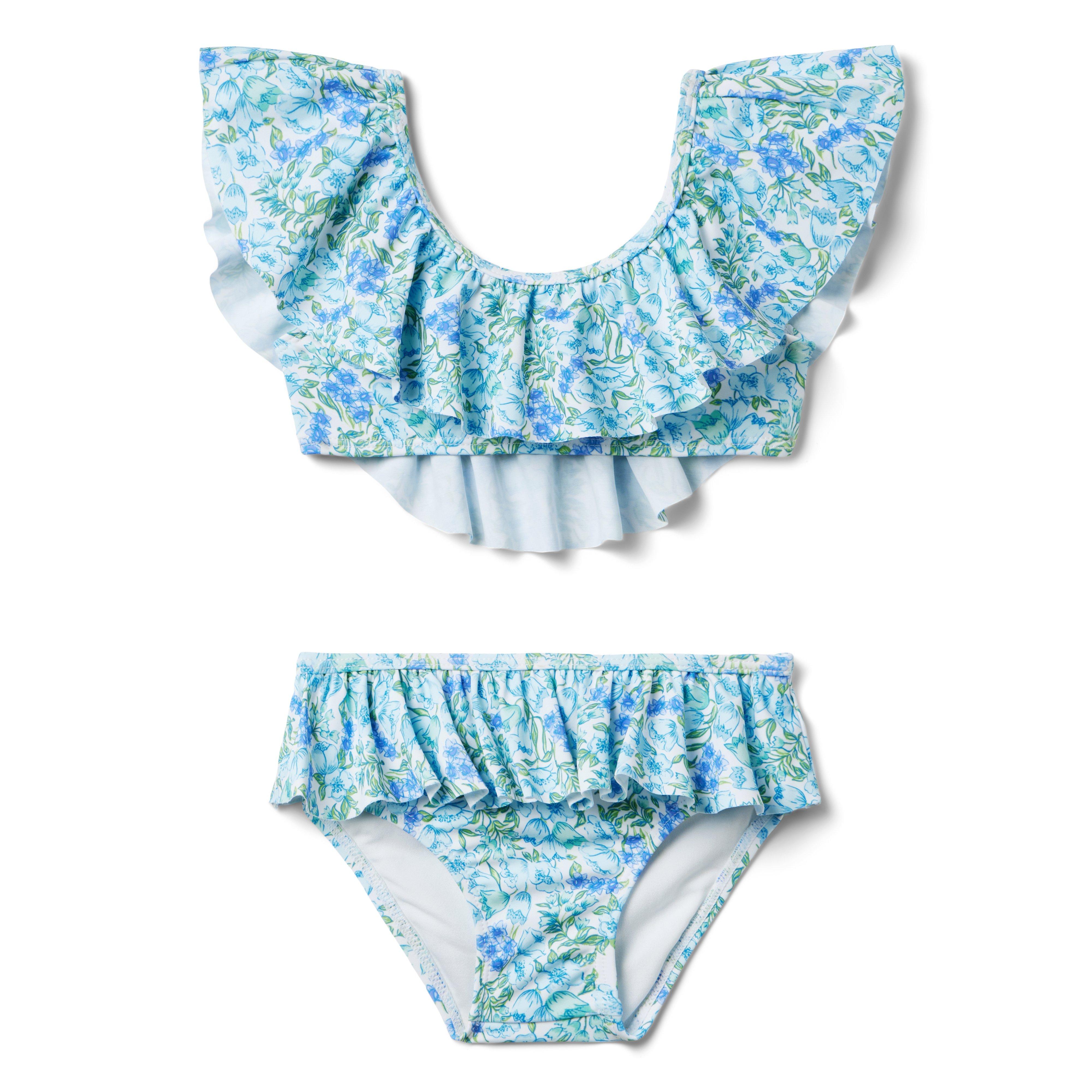 Recycled Floral Ruffle 2-Piece Swimsuit