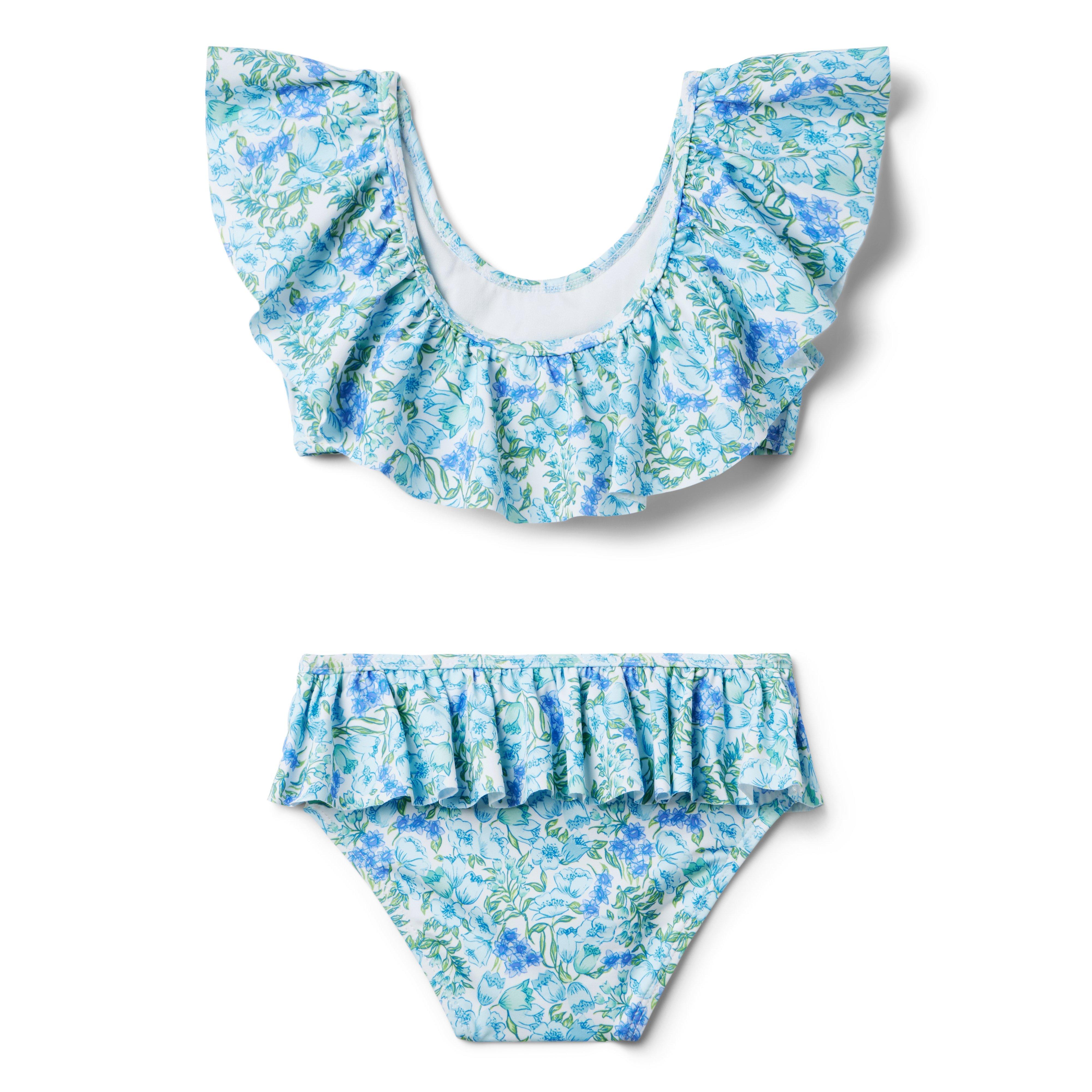 Recycled Floral Ruffle 2-Piece Swimsuit image number 1