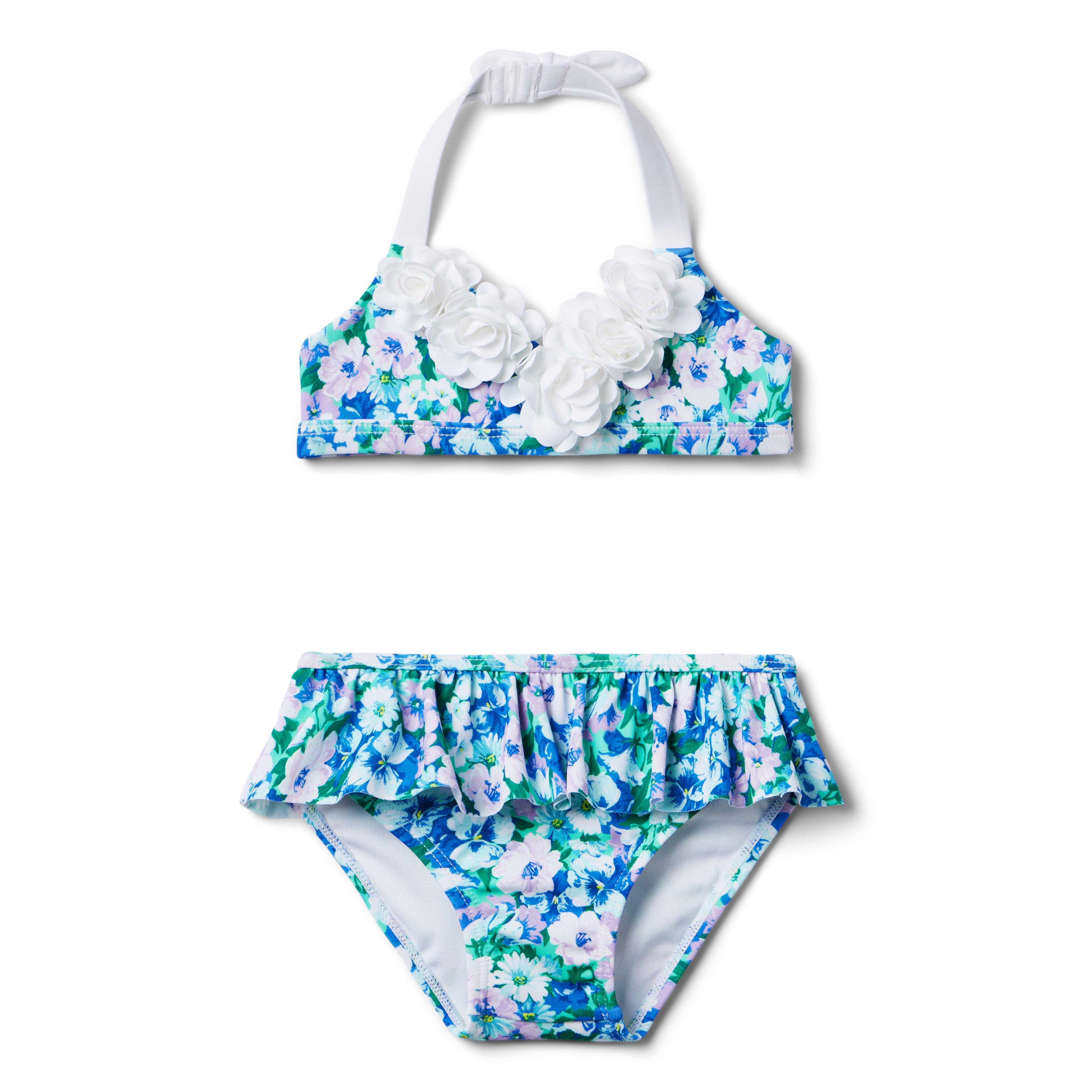Recycled Floral Rosette 2-Piece Swimsuit