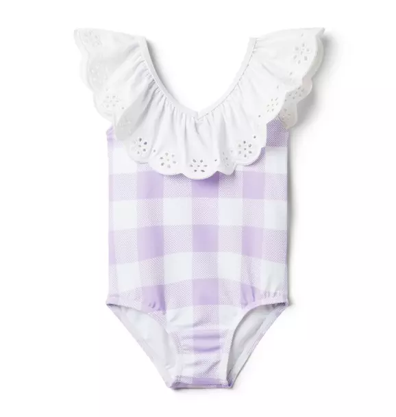 Recycled Gingham Eyelet Swimsuit image number 0