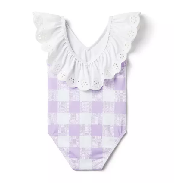 Recycled Gingham Eyelet Swimsuit image number 1