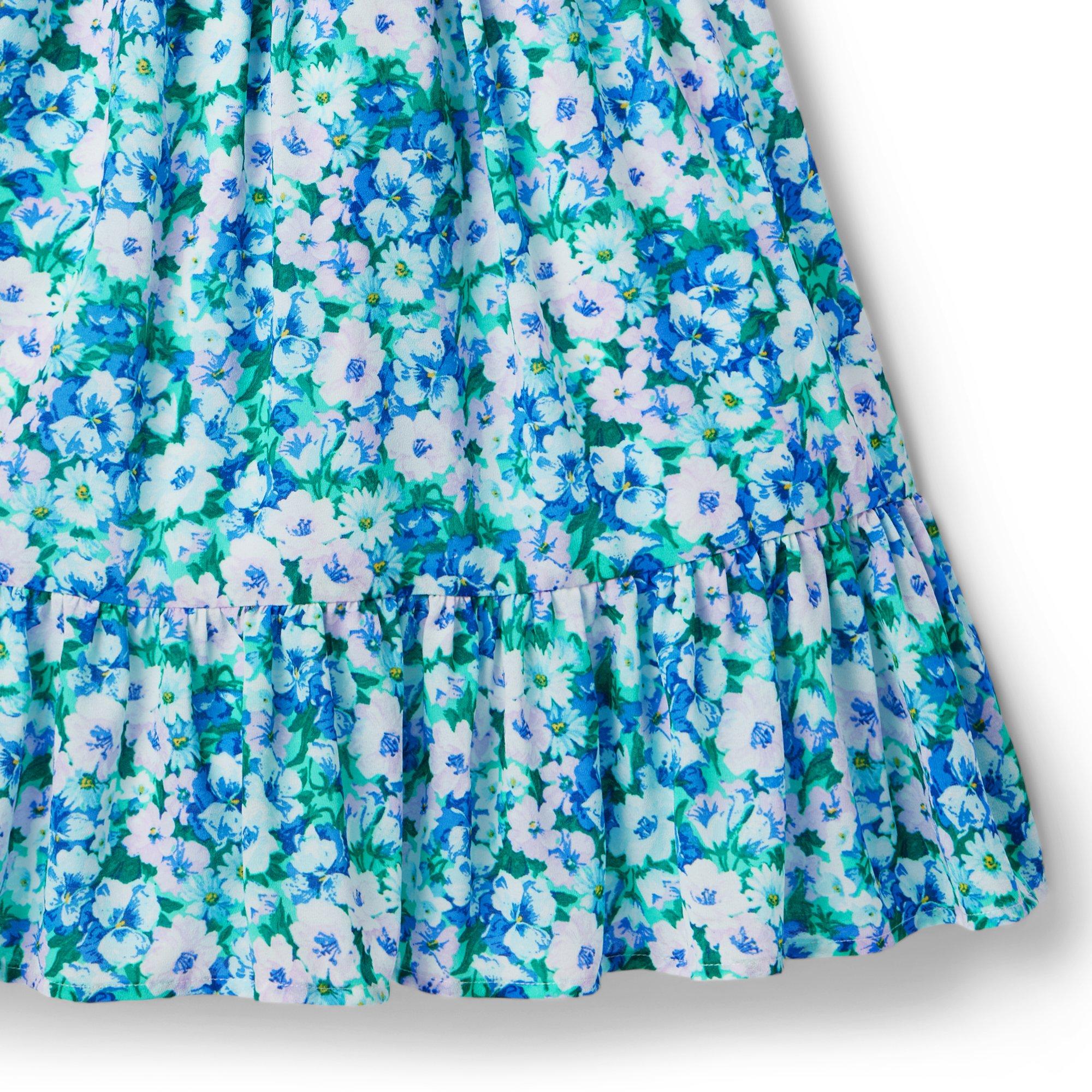 Girl Periwinkle Floral Floral Puff Sleeve Chiffon Dress by Janie and Jack