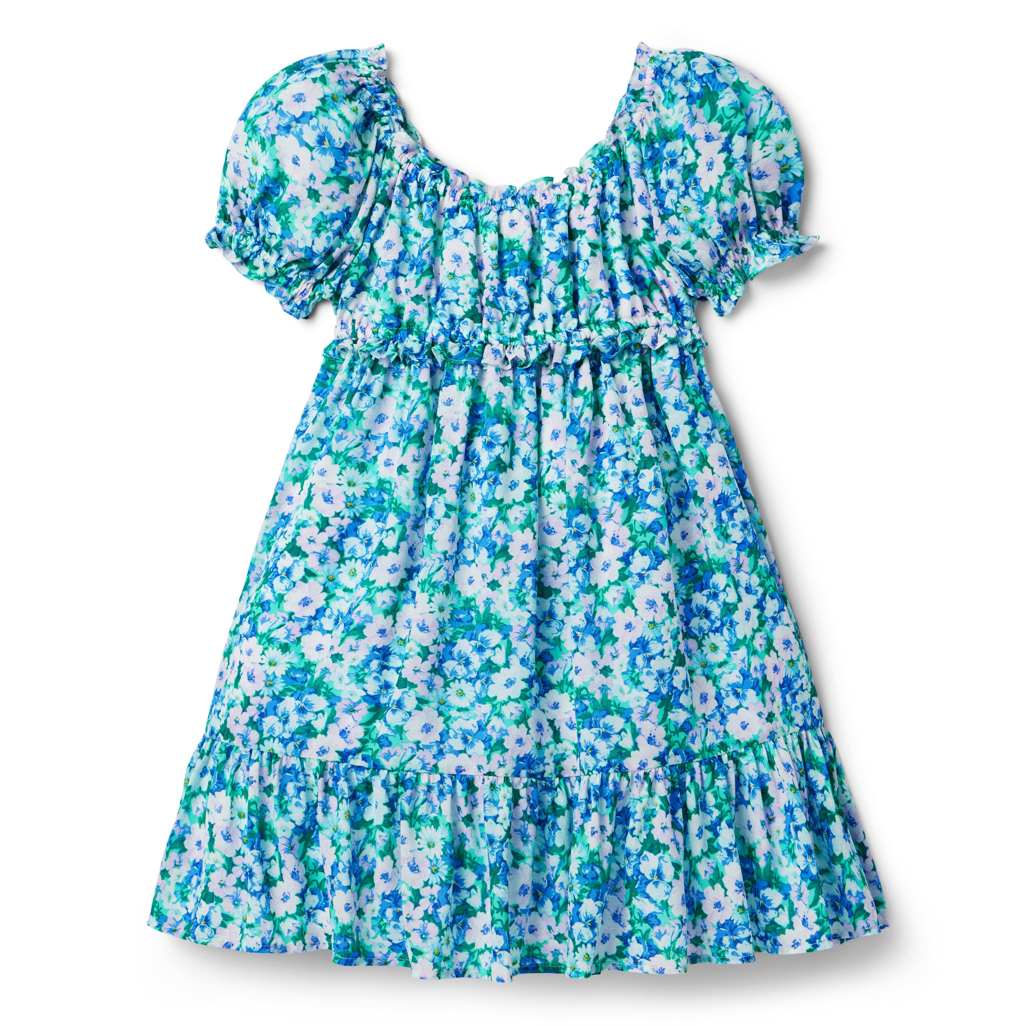 Floral Puff Sleeve Chiffon Dress image number 1