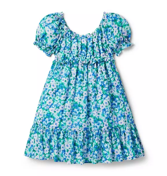 Floral Puff Sleeve Chiffon Dress image number 1