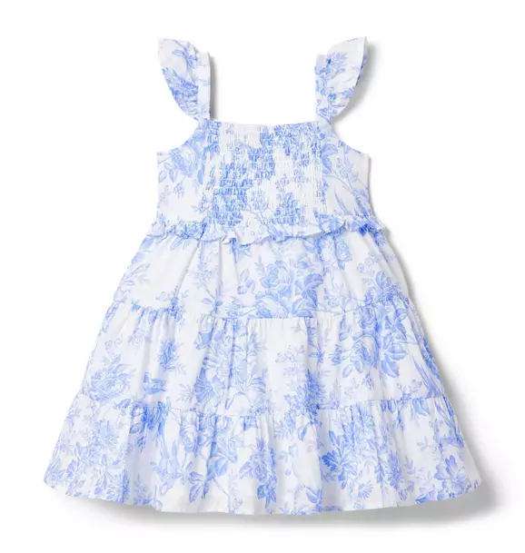 Floral Toile Smocked Tiered Dress image number 0
