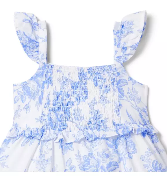 Floral Toile Smocked Tiered Dress image number 2