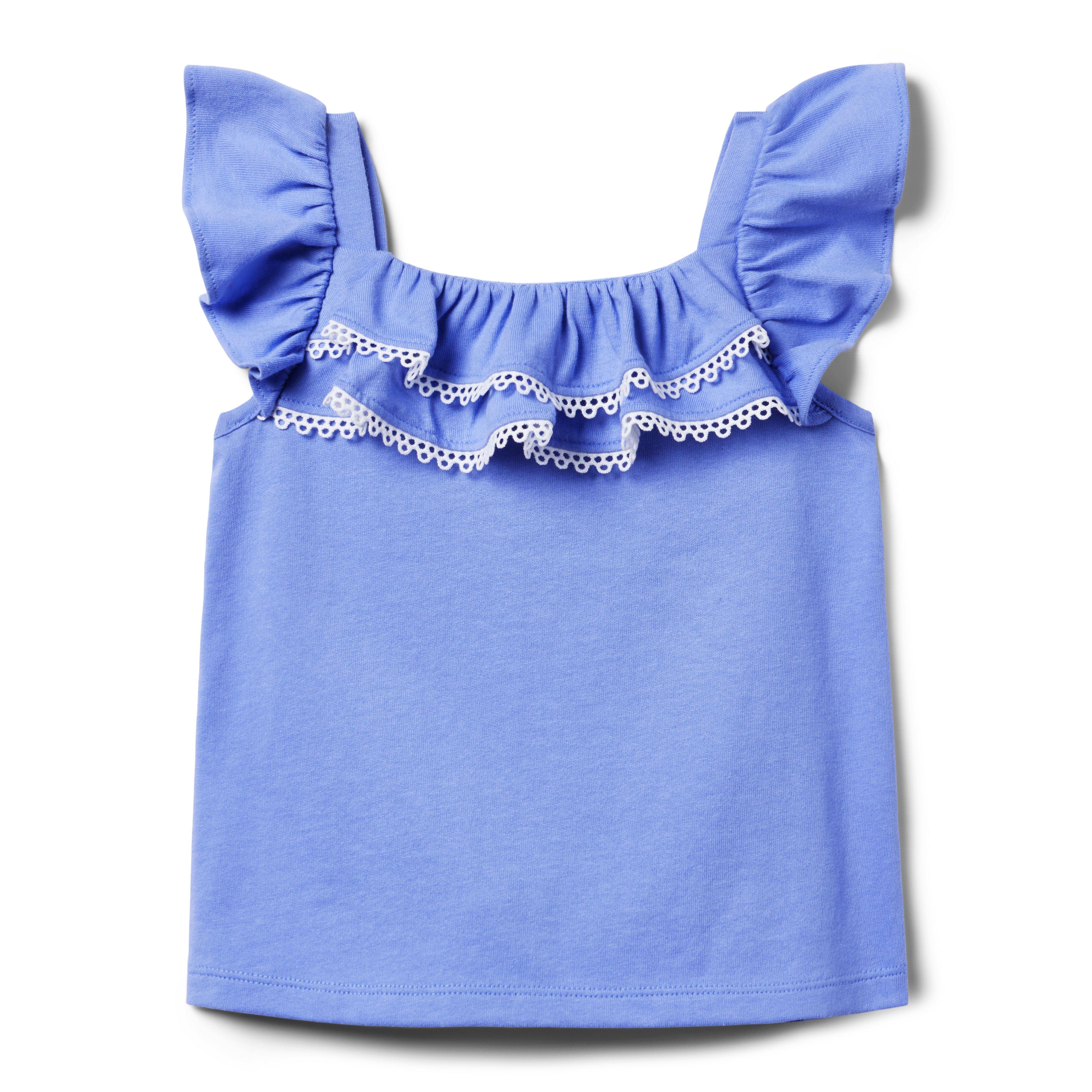 Circle Trim Ruffle Top