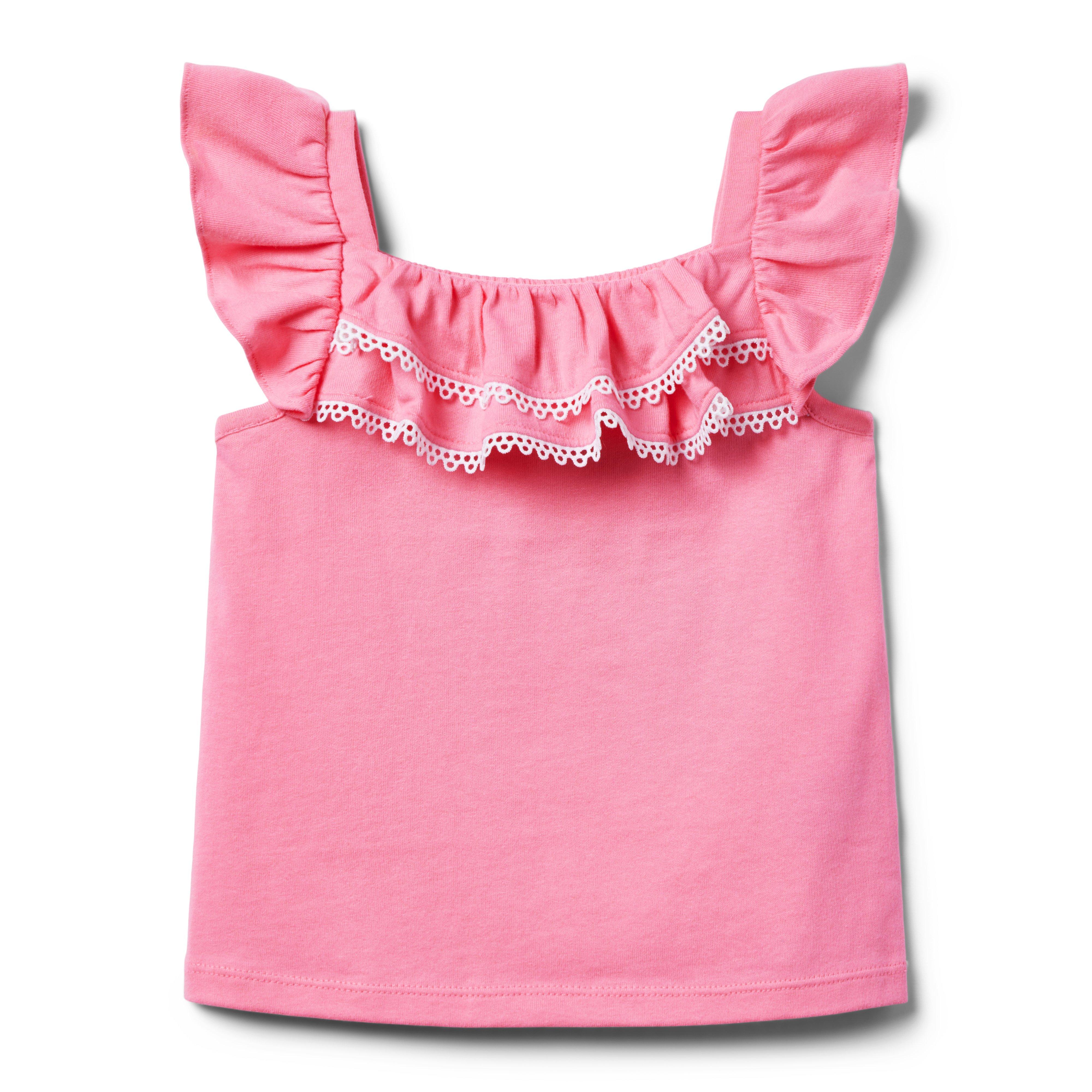 Circle Trim Ruffle Top