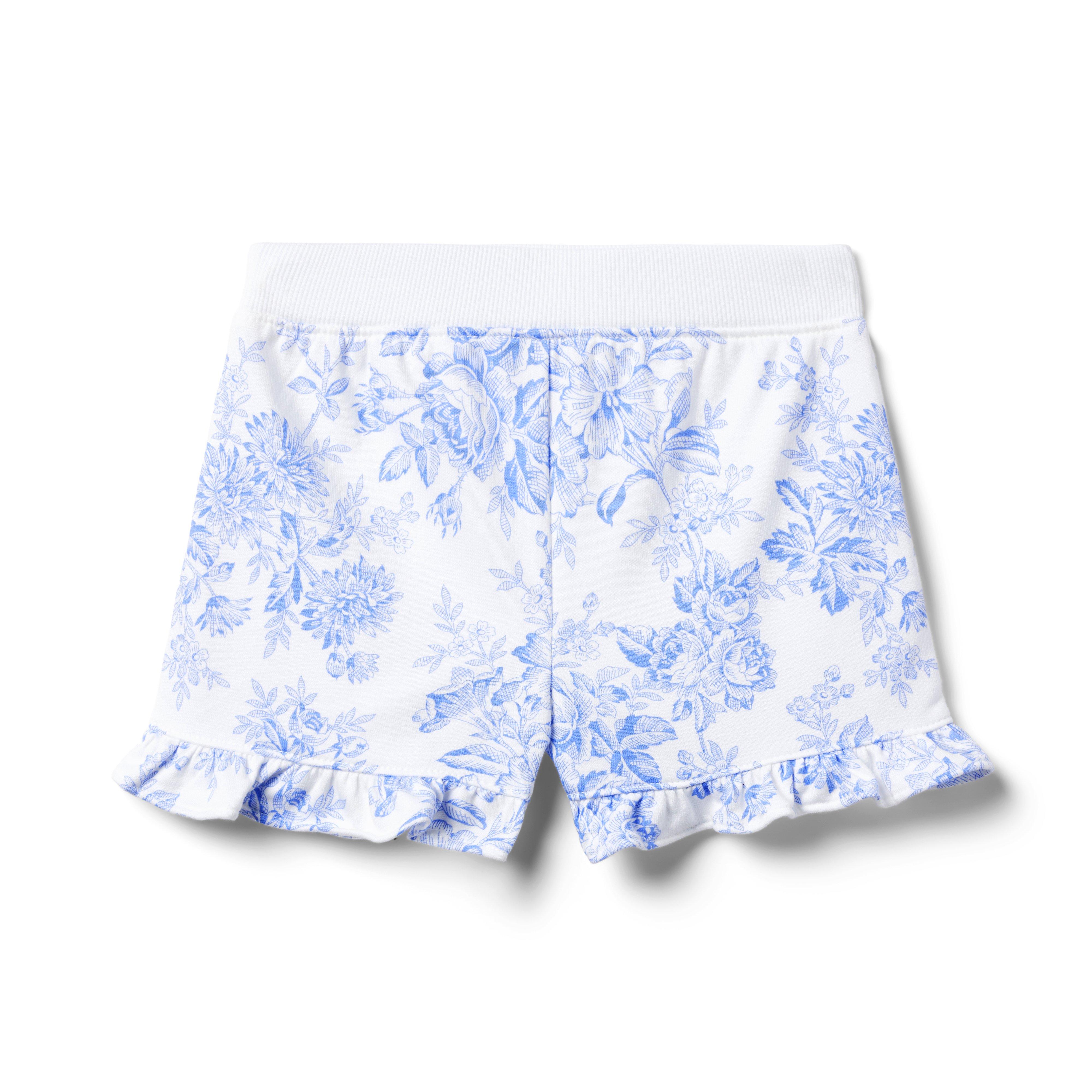 Floral Toile Ruffle Hem Short image number 1