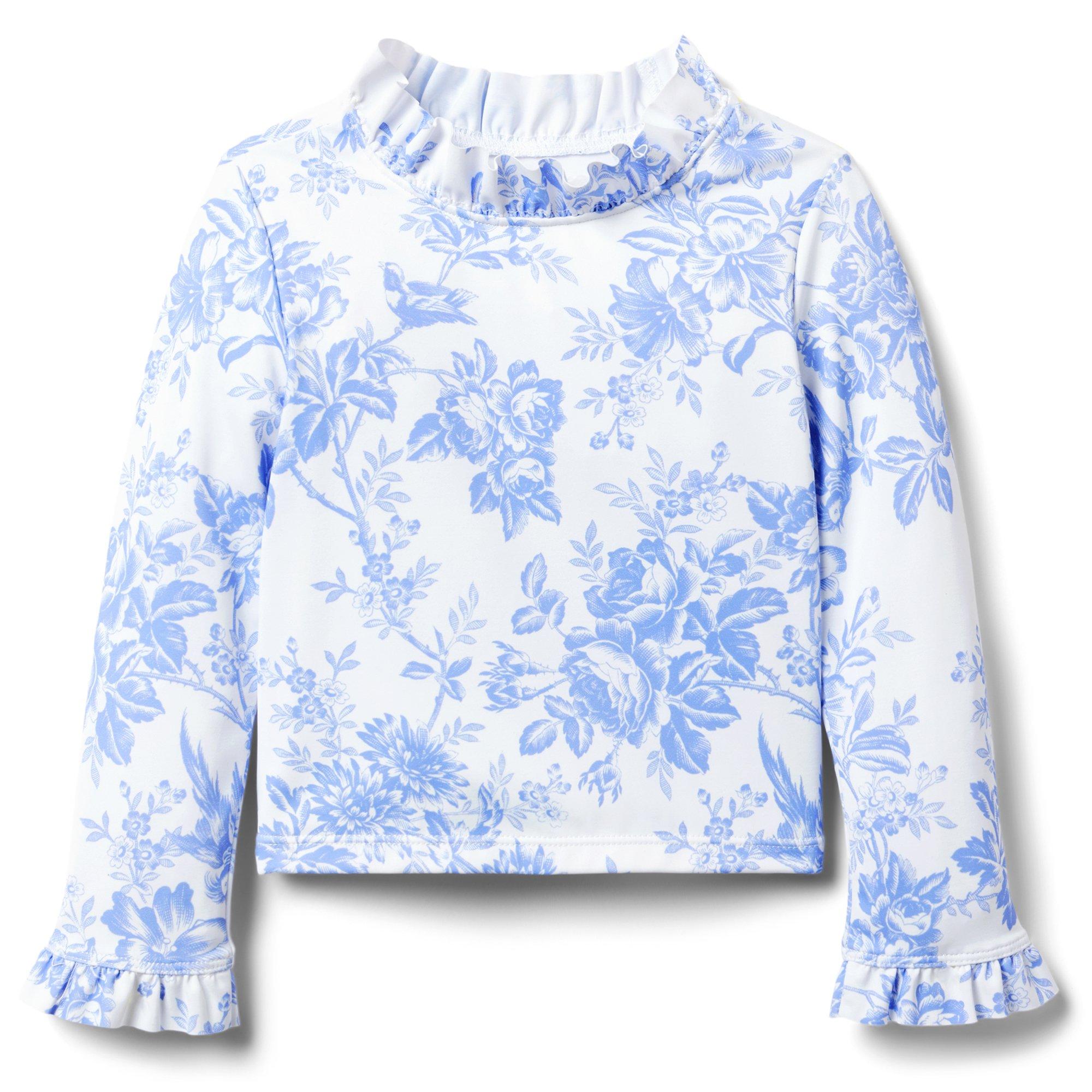 Recycled Floral Toile Rash Guard Swimsuit image number 2