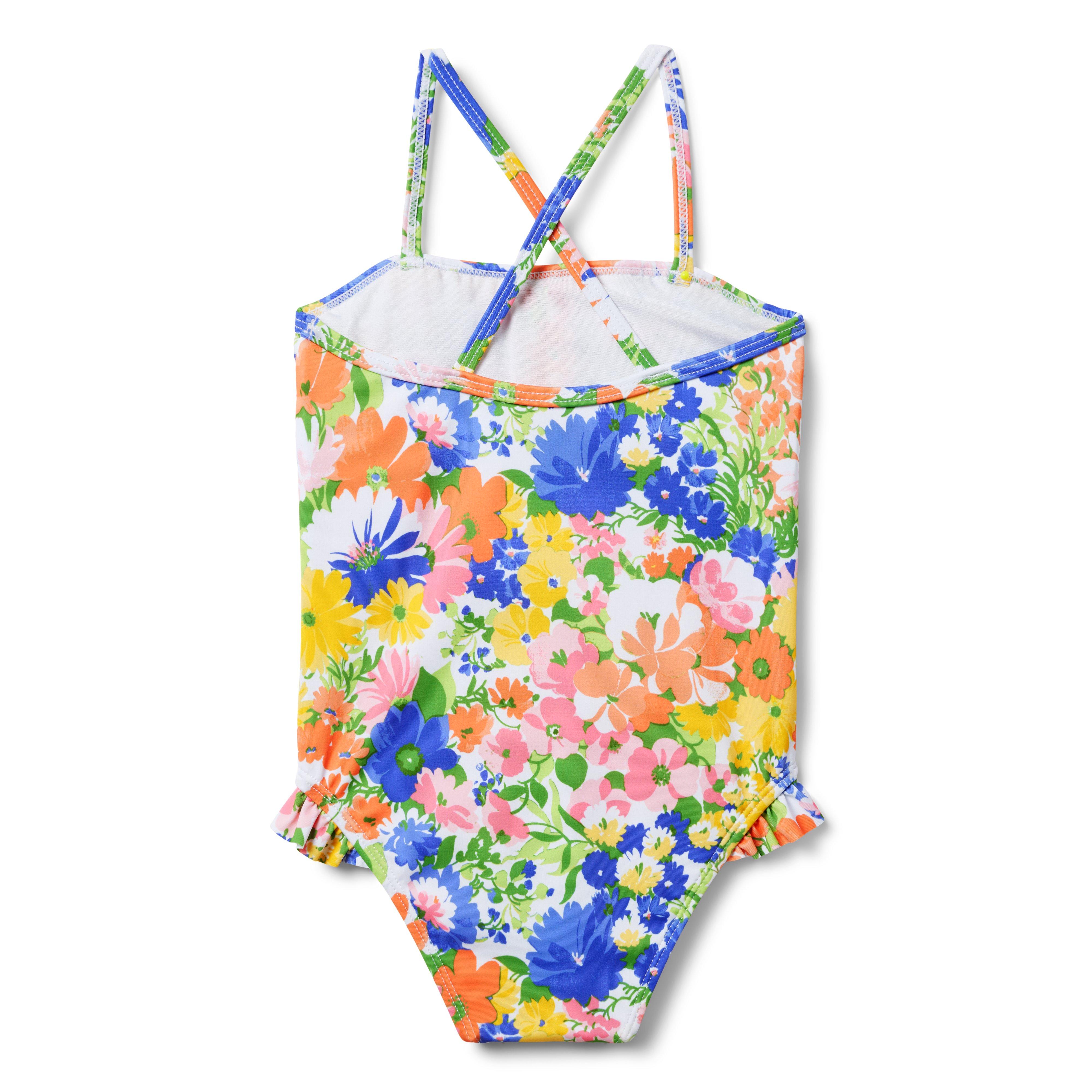 Recycled Floral Tiered Ruffle Swimsuit image number 1