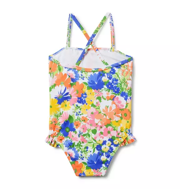 Recycled Floral Tiered Ruffle Swimsuit image number 1