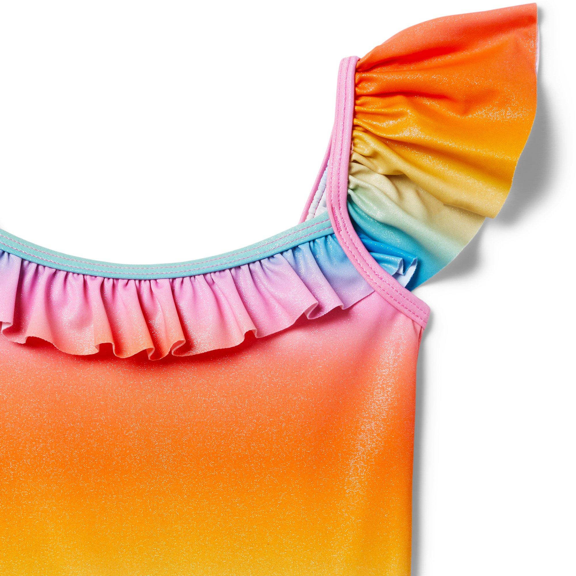 Recycled Rainbow Ruffle Swimsuit image number 2