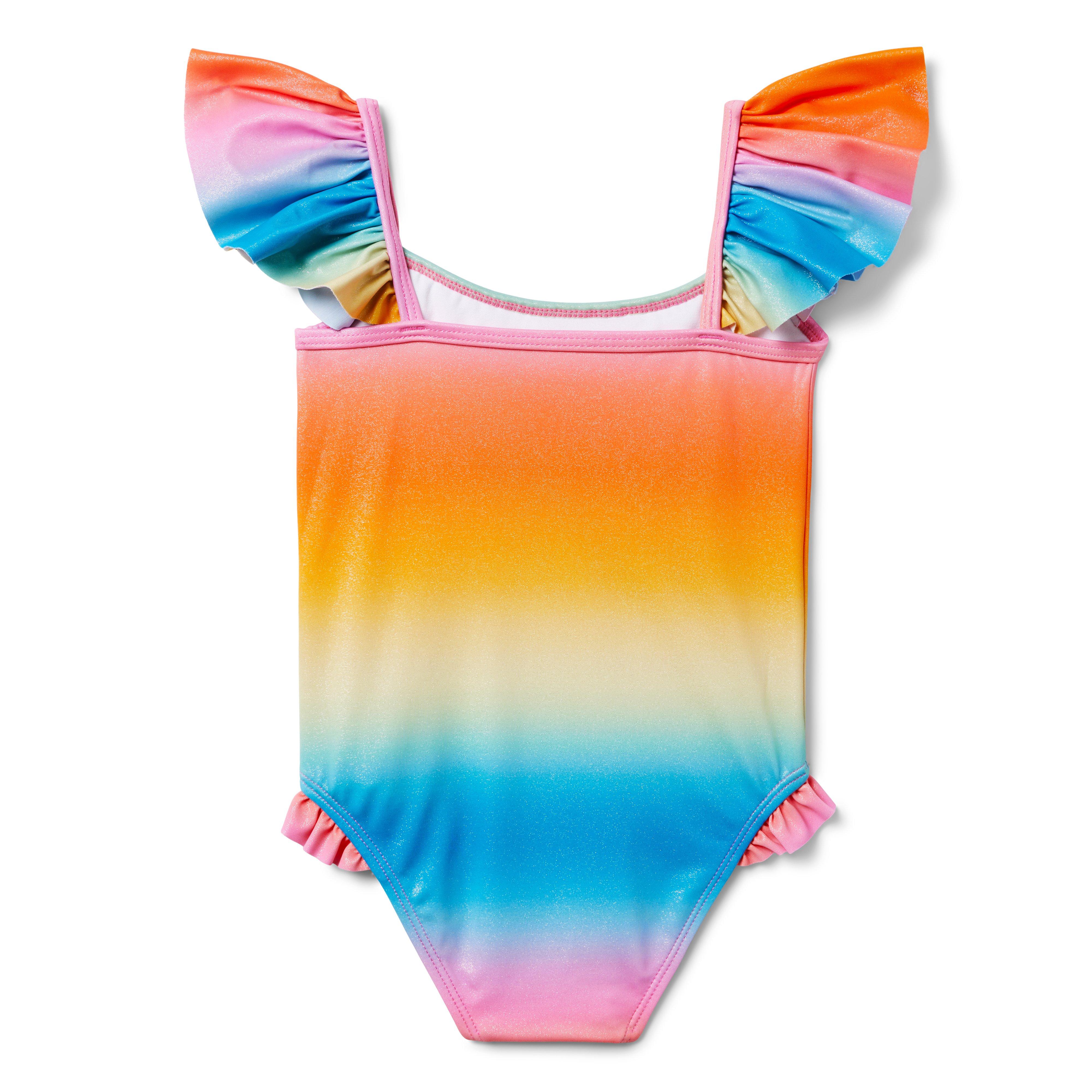 Recycled Rainbow Ruffle Swimsuit image number 1