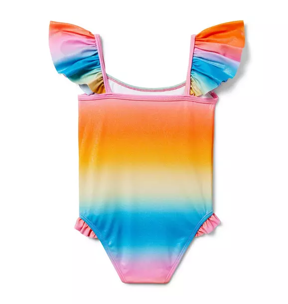 Recycled Rainbow Ruffle Swimsuit image number 1