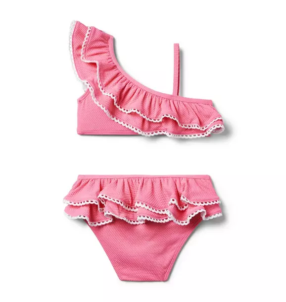 Sunrise Print on Off-White Ruffle-trimmed Swim Set (2 pcs.) Sunrise Print on Off-White Ruffle-trimmed Swim Set (2 pcs.)