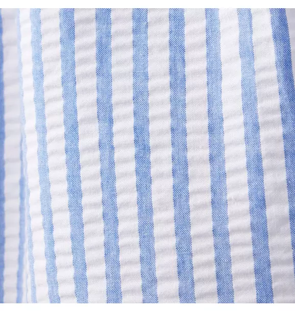 Striped Seersucker Puff Sleeve Dress image number 2