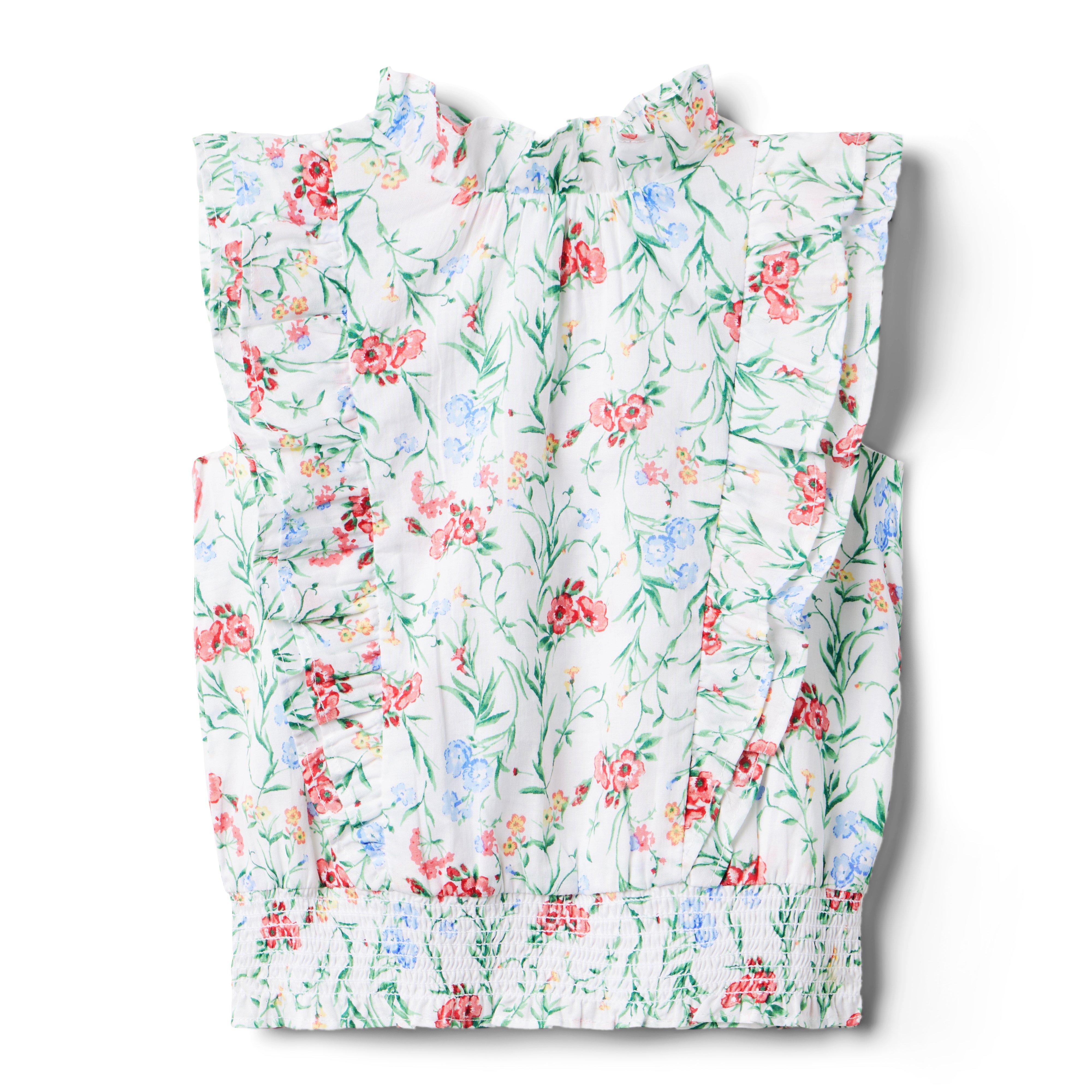 Floral Ruffle Cropped Top 