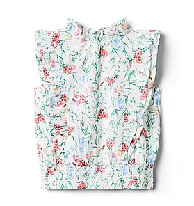 Floral Ruffle Cropped Top 