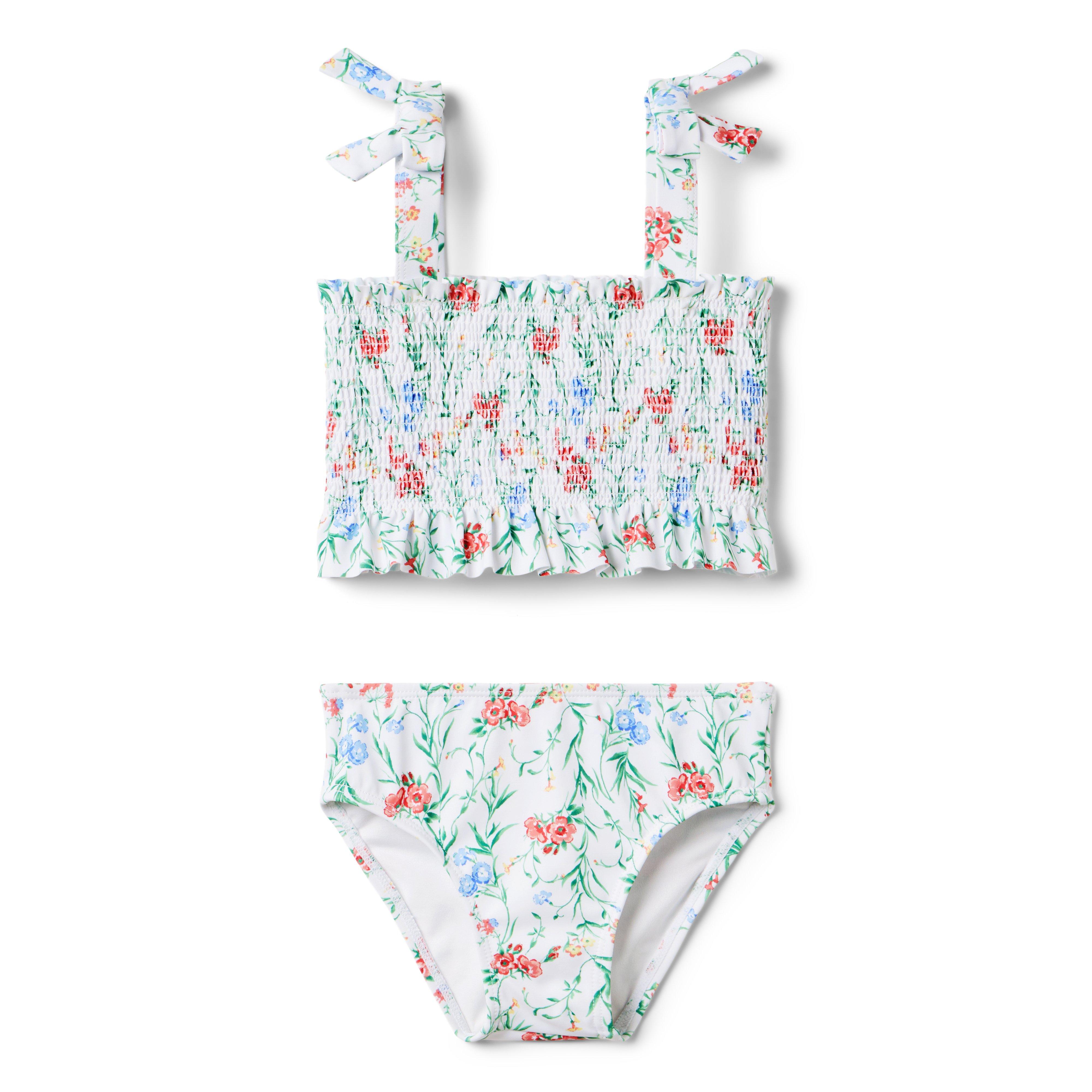 Recycled Floral Smocked 2-Piece Swimsuit