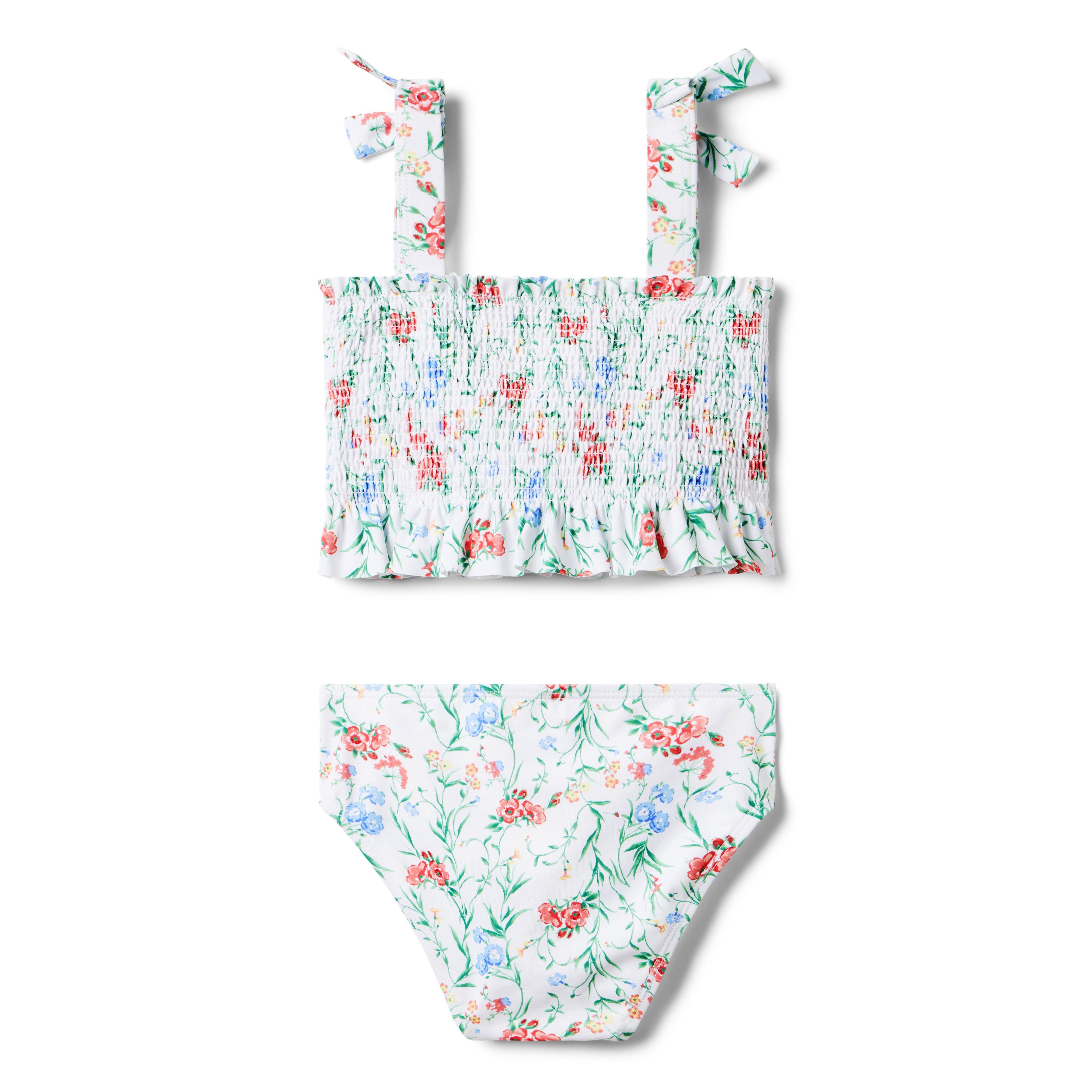 Recycled Floral Smocked 2-Piece Swimsuit