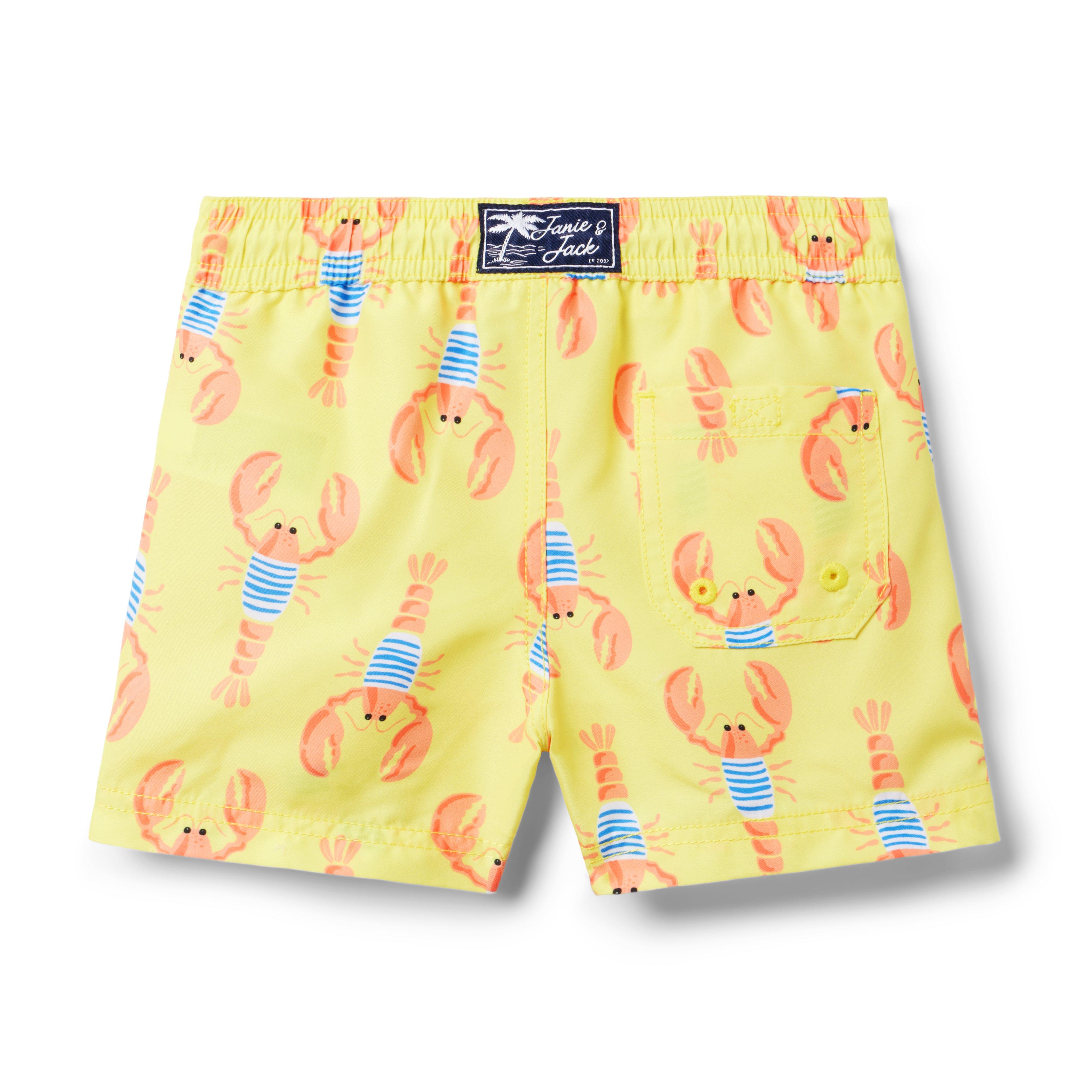 Boy Sunny Yellow Lobster Recycled Lobster Swim Trunk by Janie and Jack