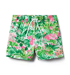 Recycled Tropical Floral Swim Trunk