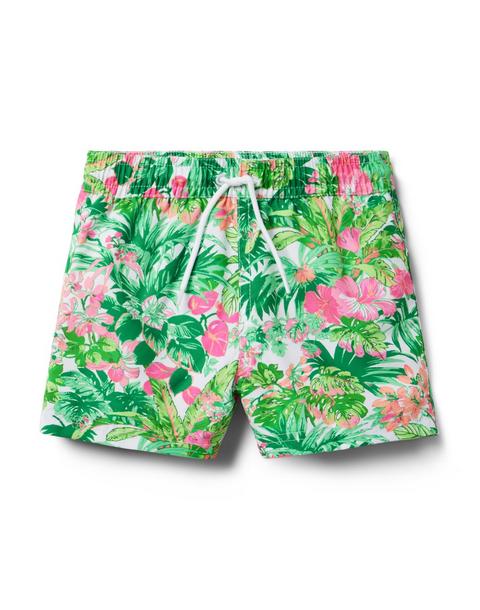 Recycled Tropical Floral Swim Trunk