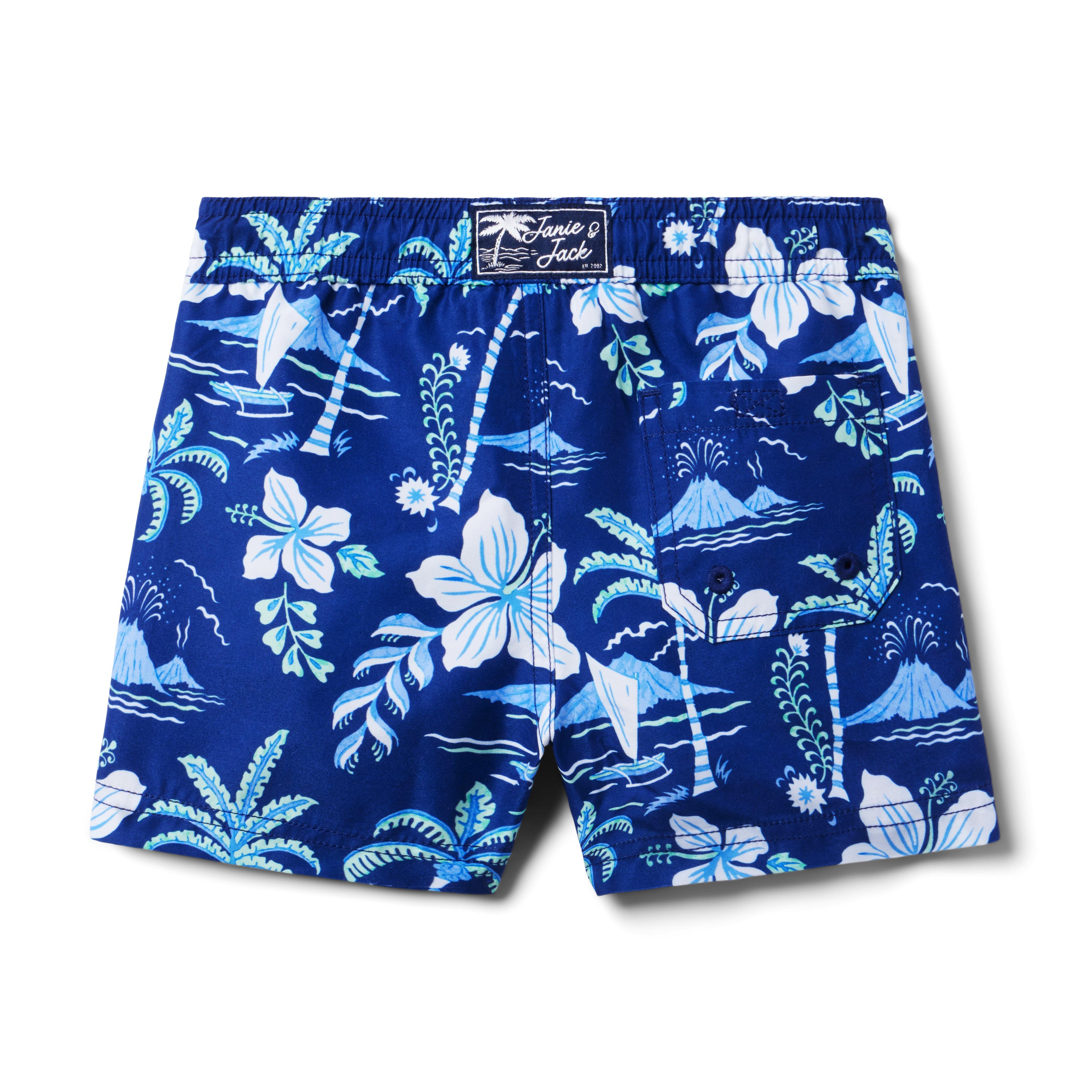 Recycled Island Hibiscus Swim Trunk image number 1