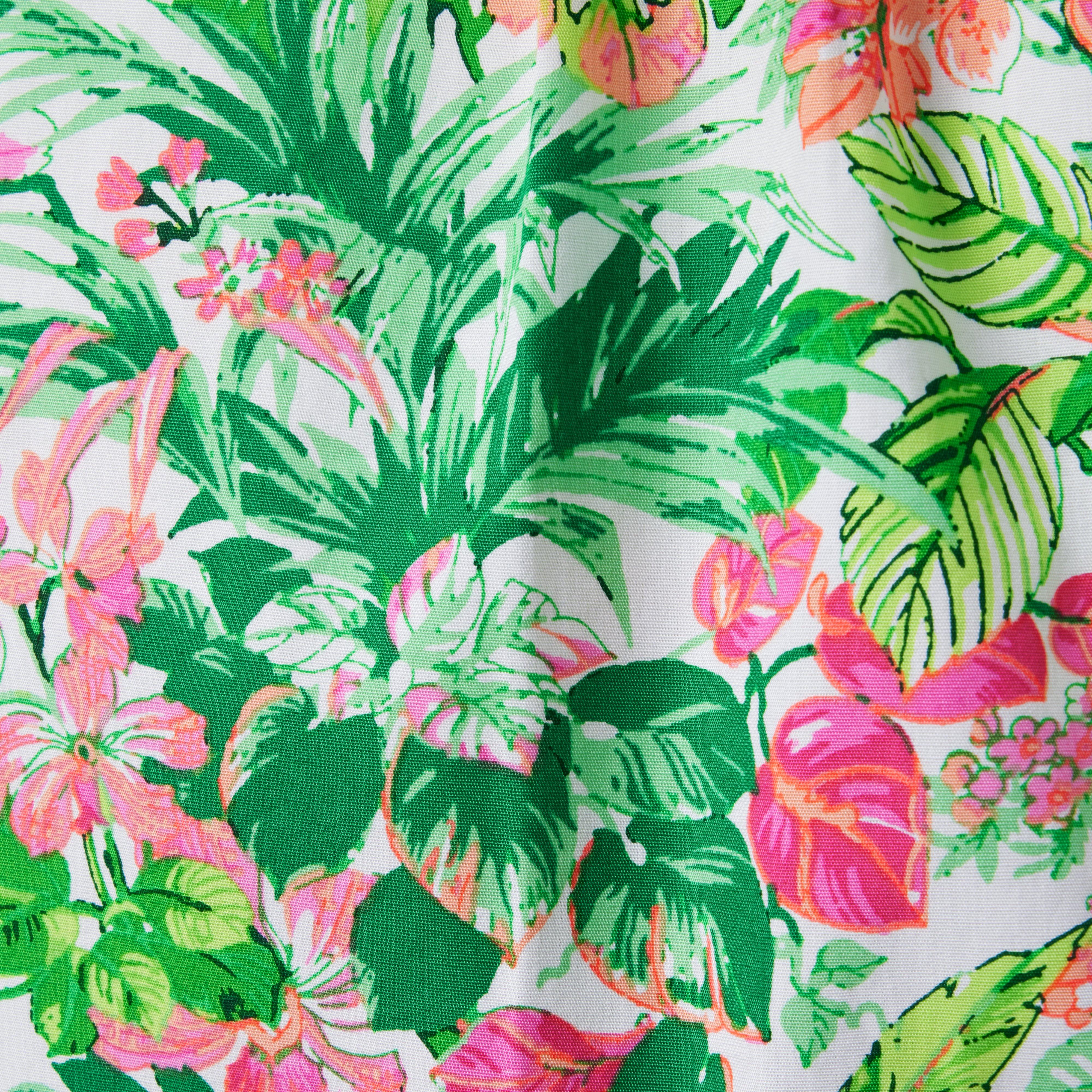 Boy Lime Green Floral Tropical Floral Poplin Shirt by Janie and Jack