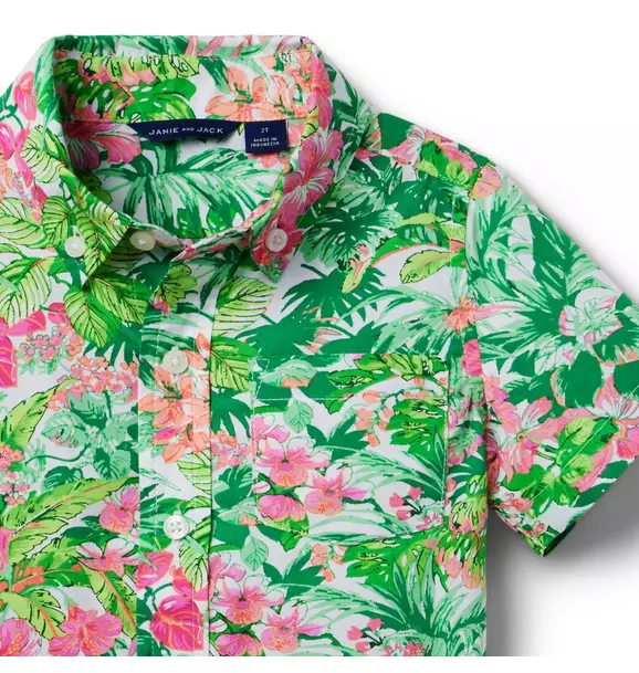 Tropical Floral Poplin Shirt image number 3