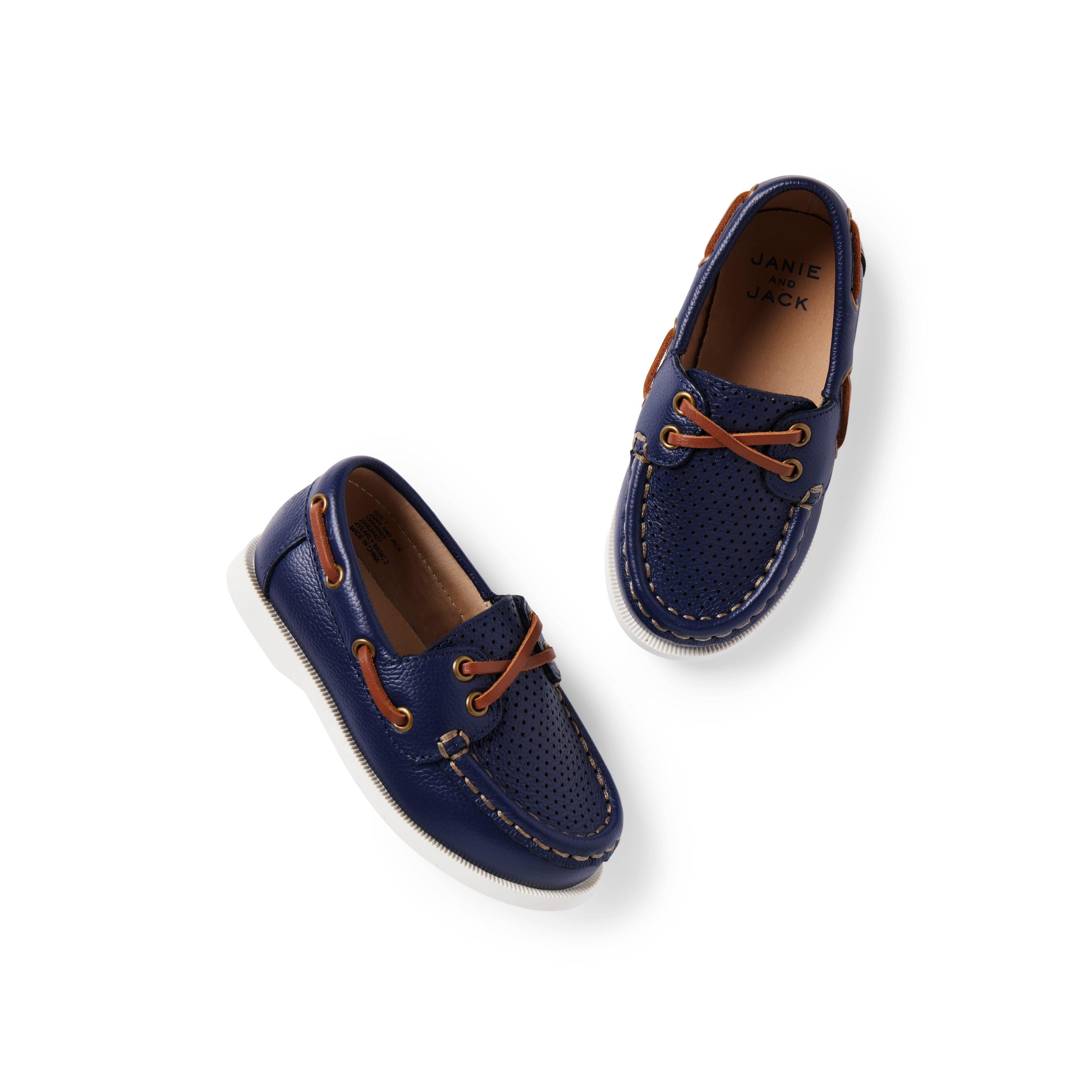 Boy Merchant Marine Perforated Boat Shoe by Janie and Jack