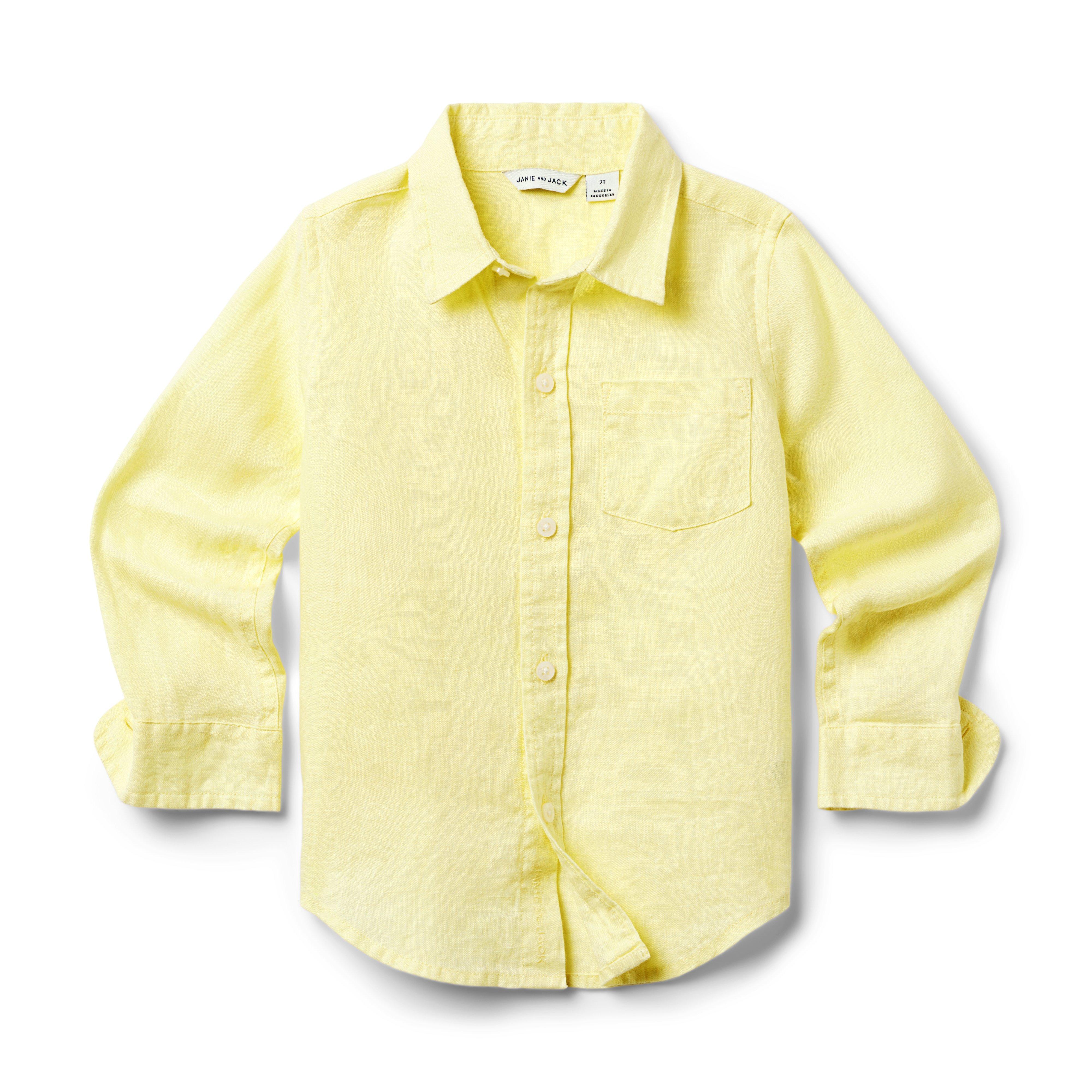 Boy Sunny Yellow The Linen Shirt by Janie and Jack