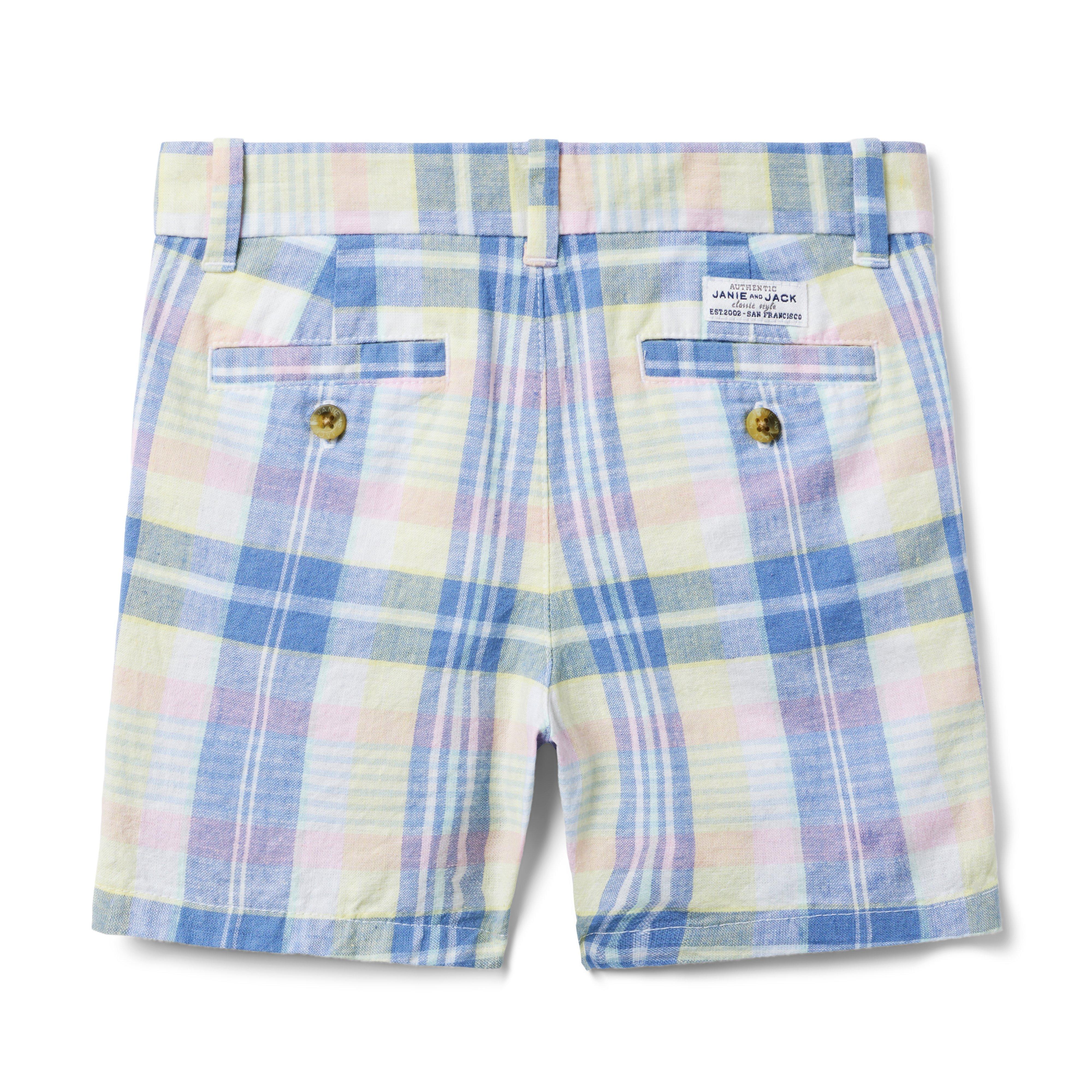 Plaid Linen-Cotton Short