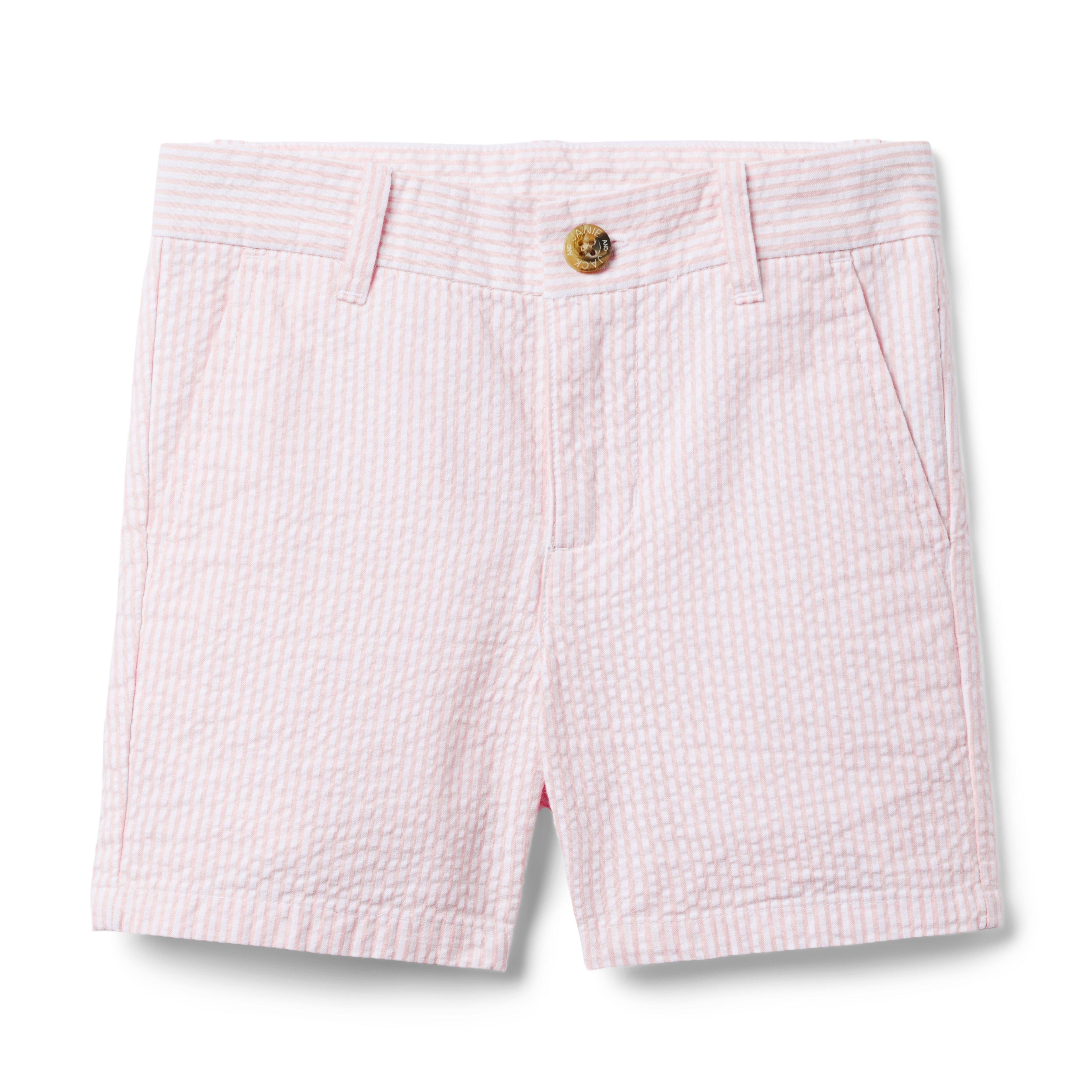 Boy Pink Post It Stripe The Seersucker Short by Janie and Jack