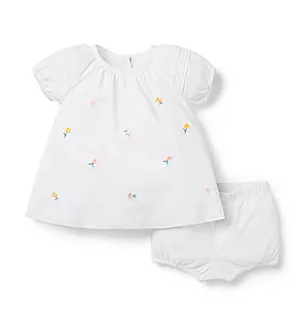 Baby Embroidered Floral Matching Set