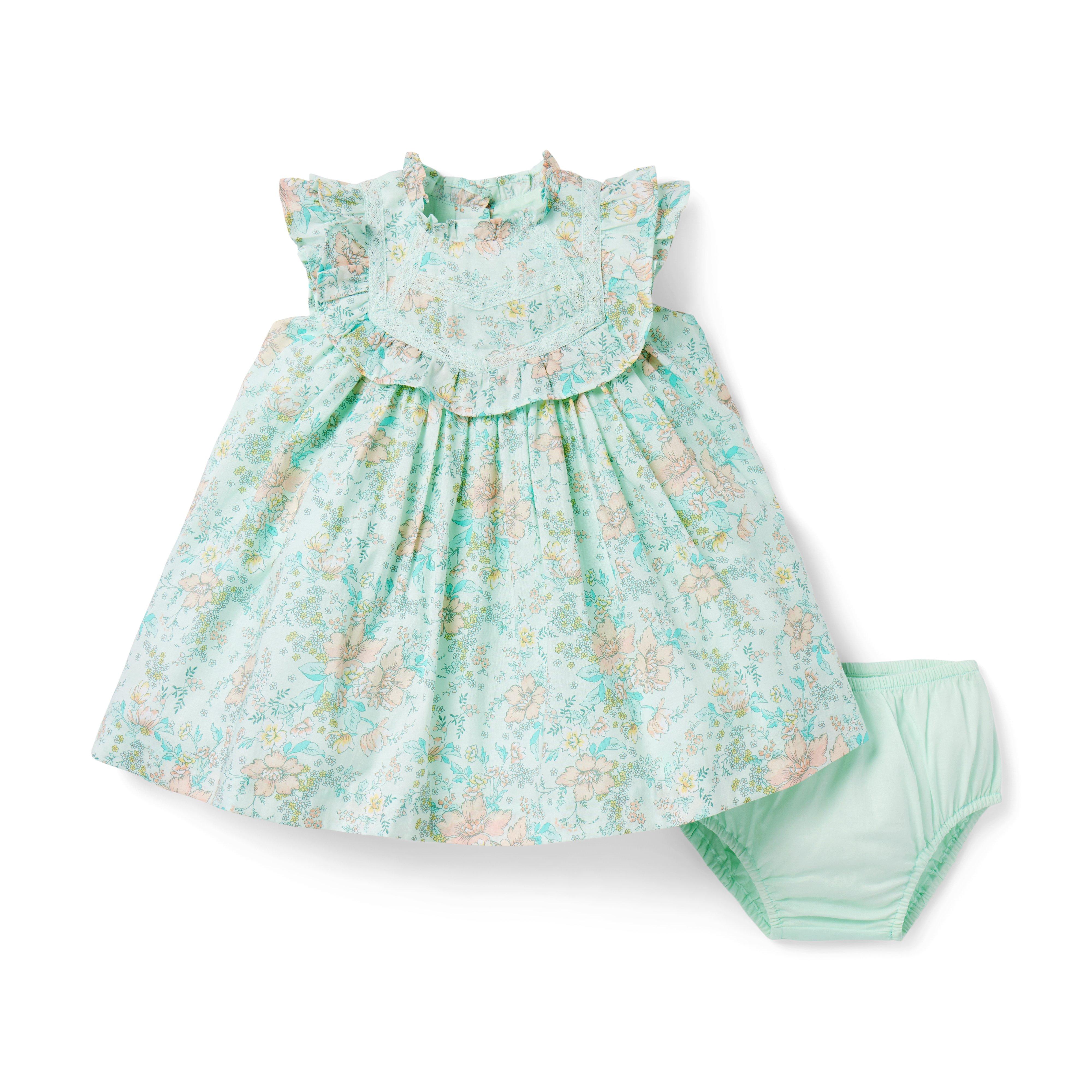 Baby Floral Crochet Trim Dress image number 2