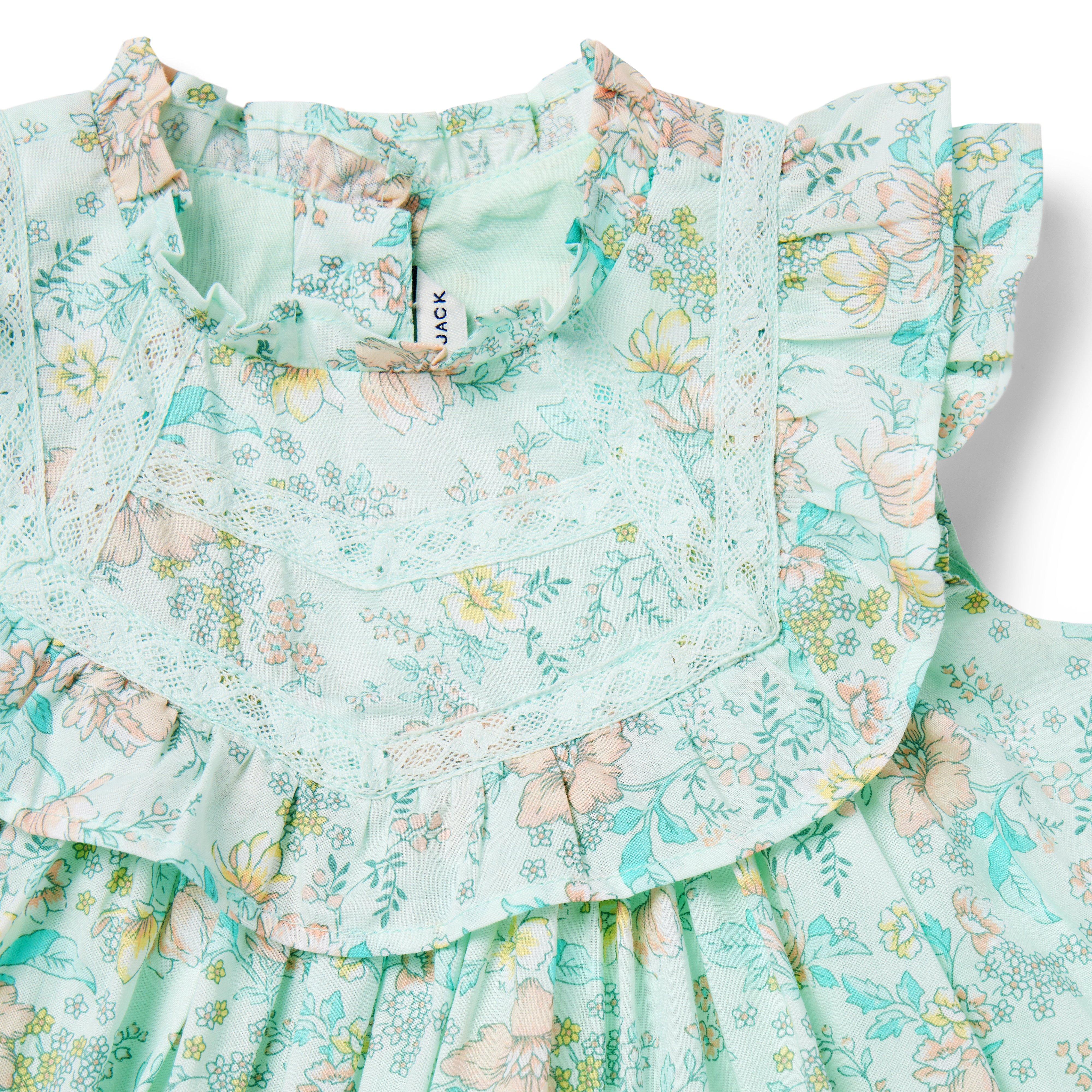 Baby Floral Crochet Trim Dress image number 3