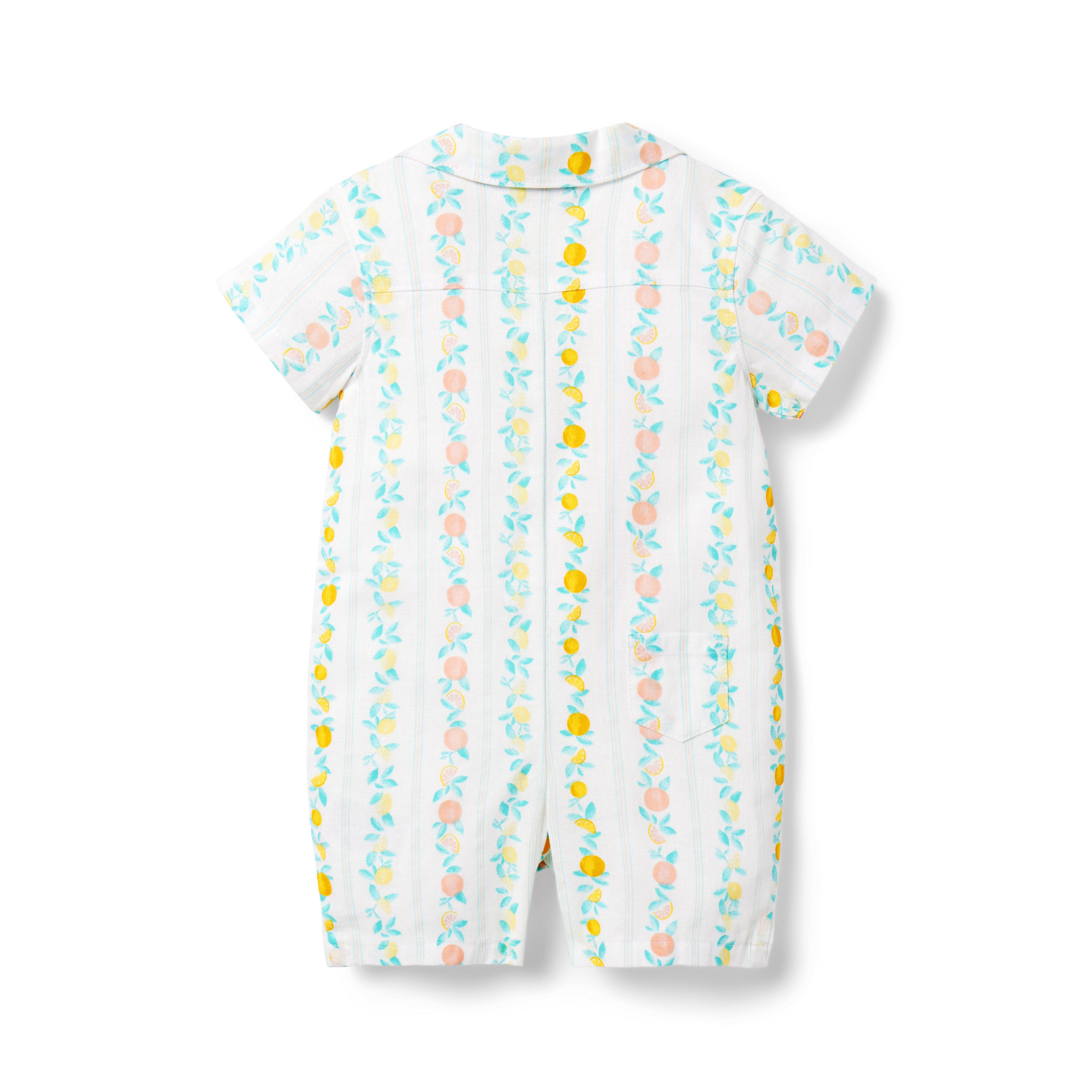 Baby Citrus Stripe Linen Romper image number 1