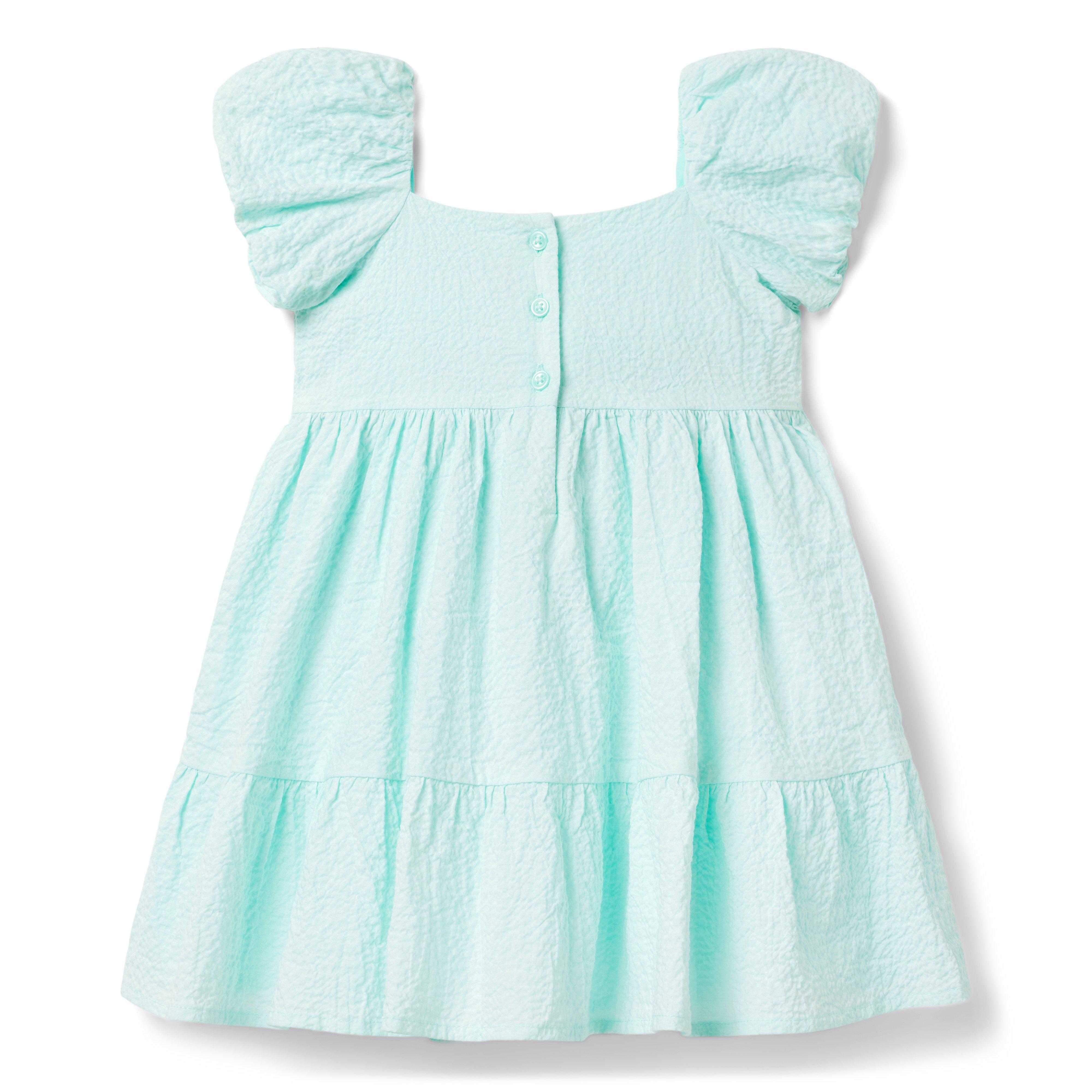 Eyelet Trim Puff Sleeve Dress image number 1