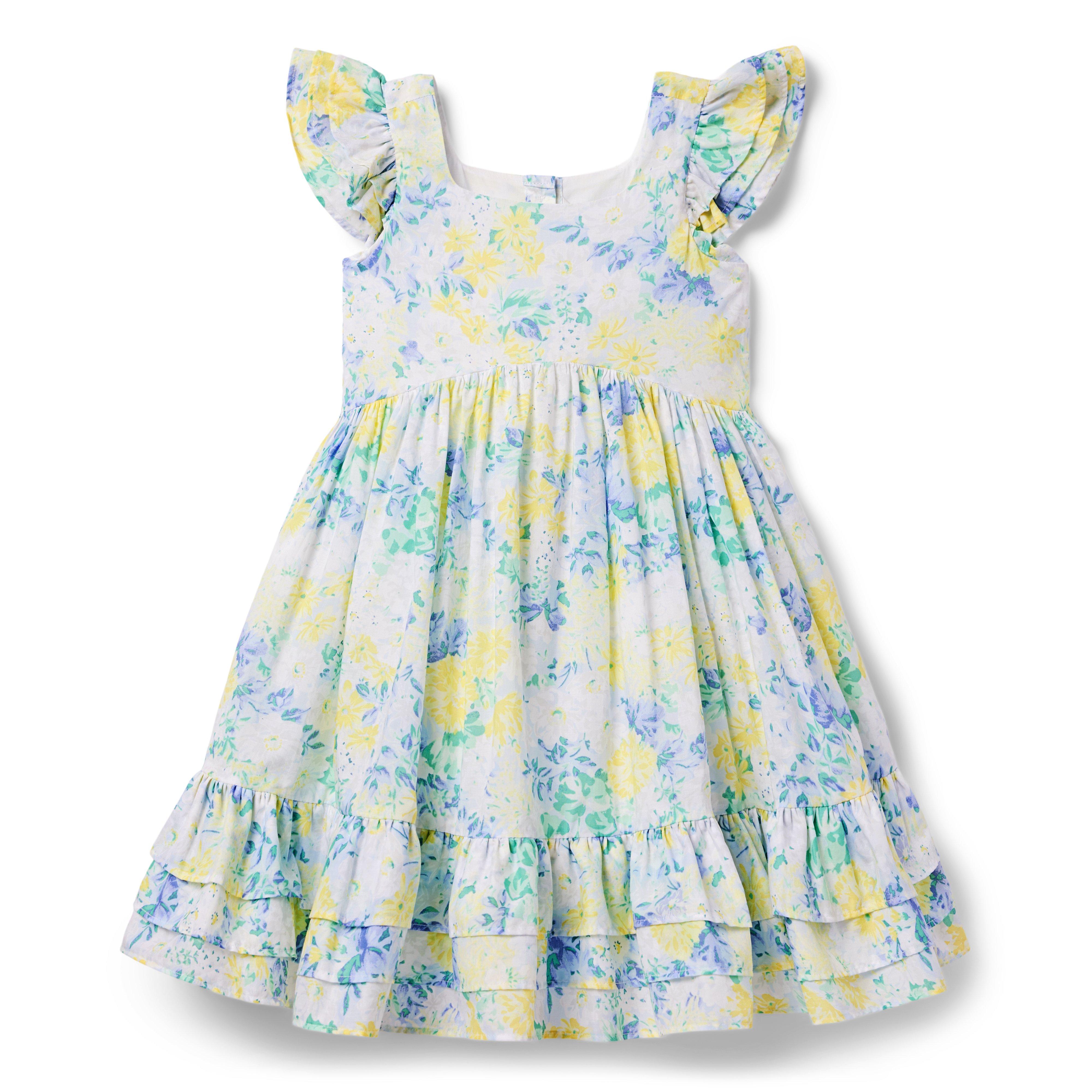 Girl White Floral The Bouquet Away Dress by Janie and Jack