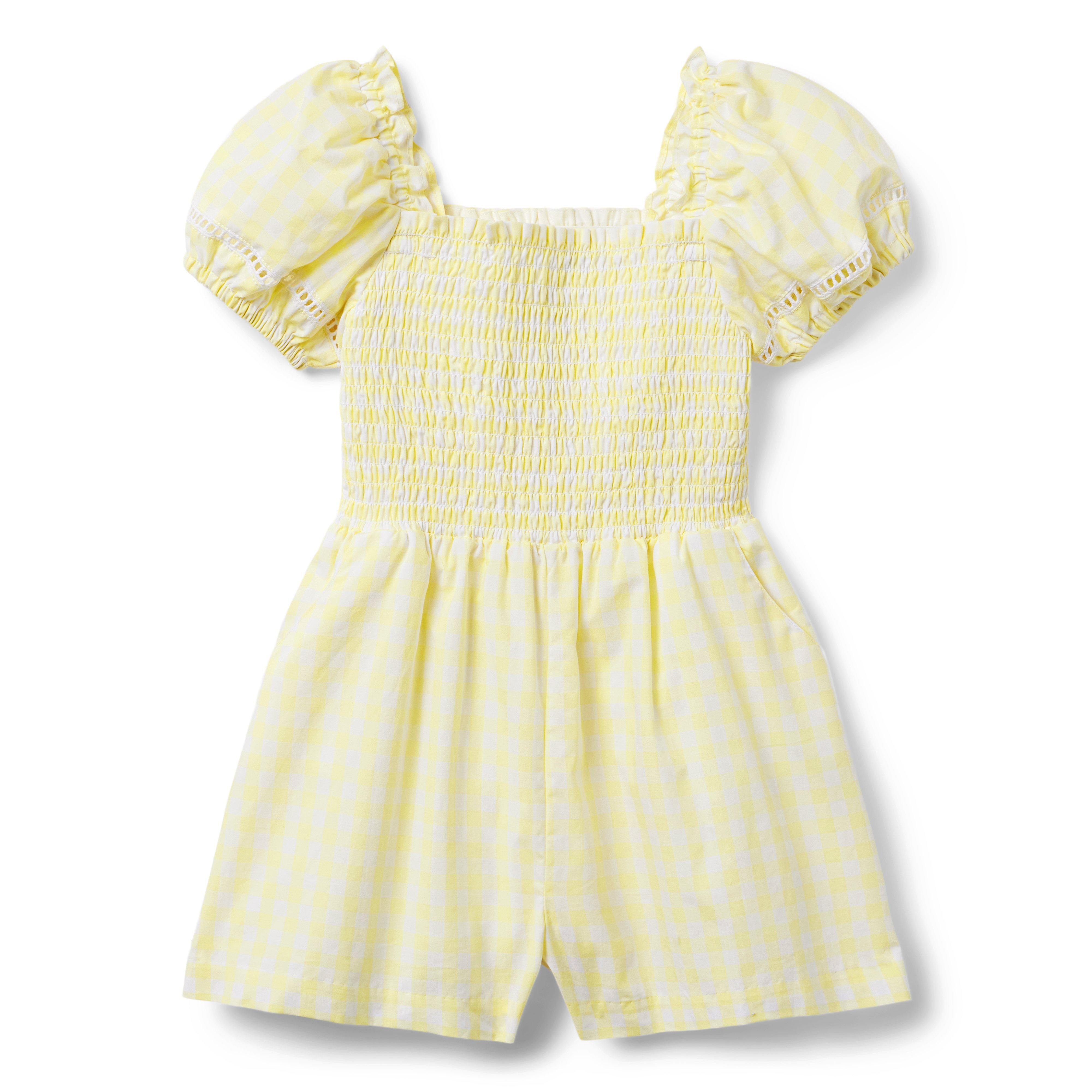 Gingham Smocked Romper